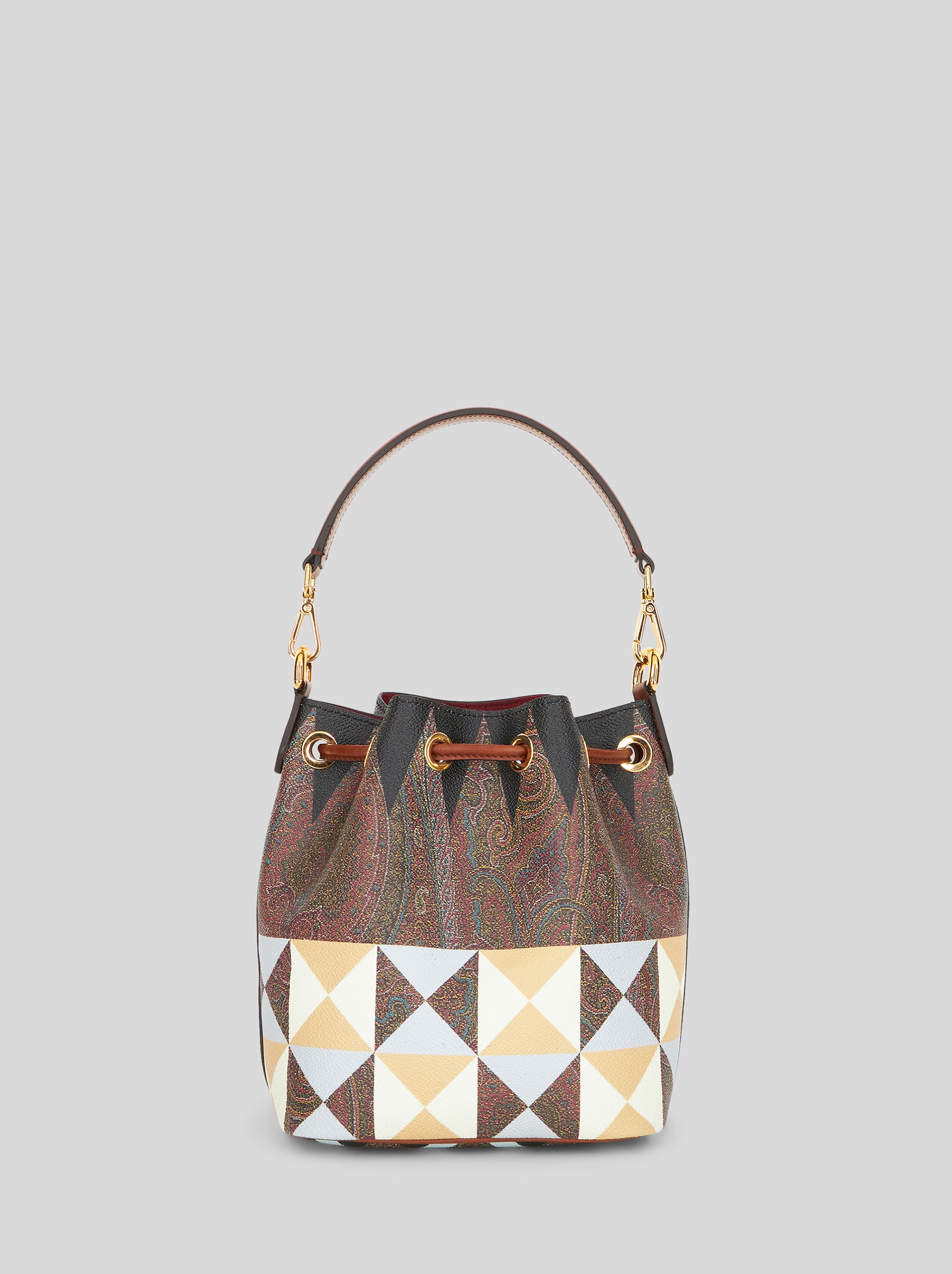 SMALL PAISLEY BUCKET BAG WITH PLACED GEOMETRIC PRINT - 3