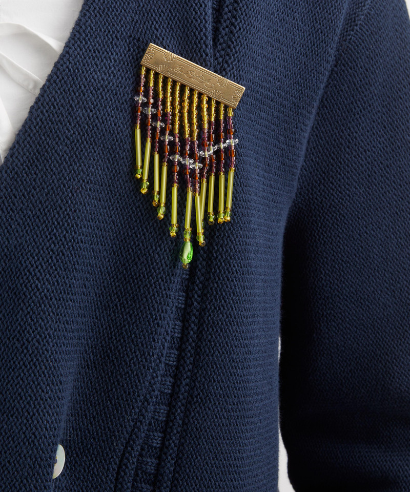 Navy Double-Breasted Cardigan 5