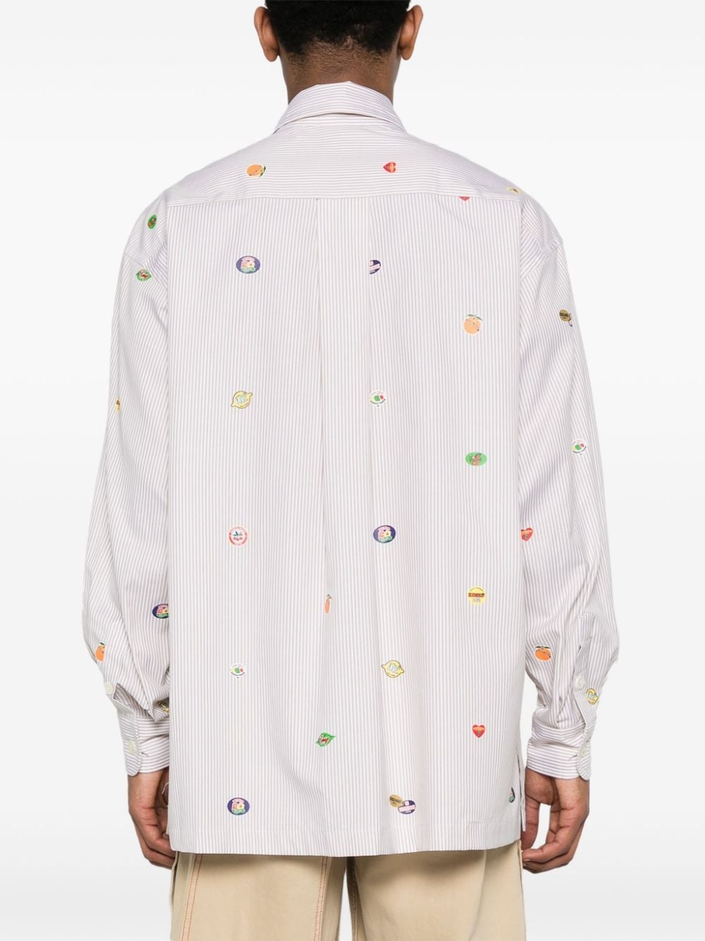Fruit Stickers striped shirt - 4