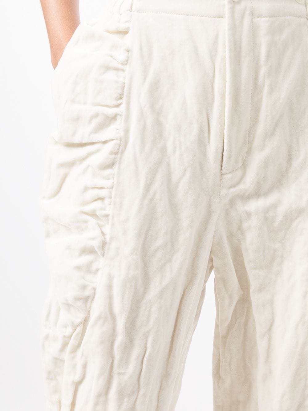 crinkled straight-leg trousers - 5