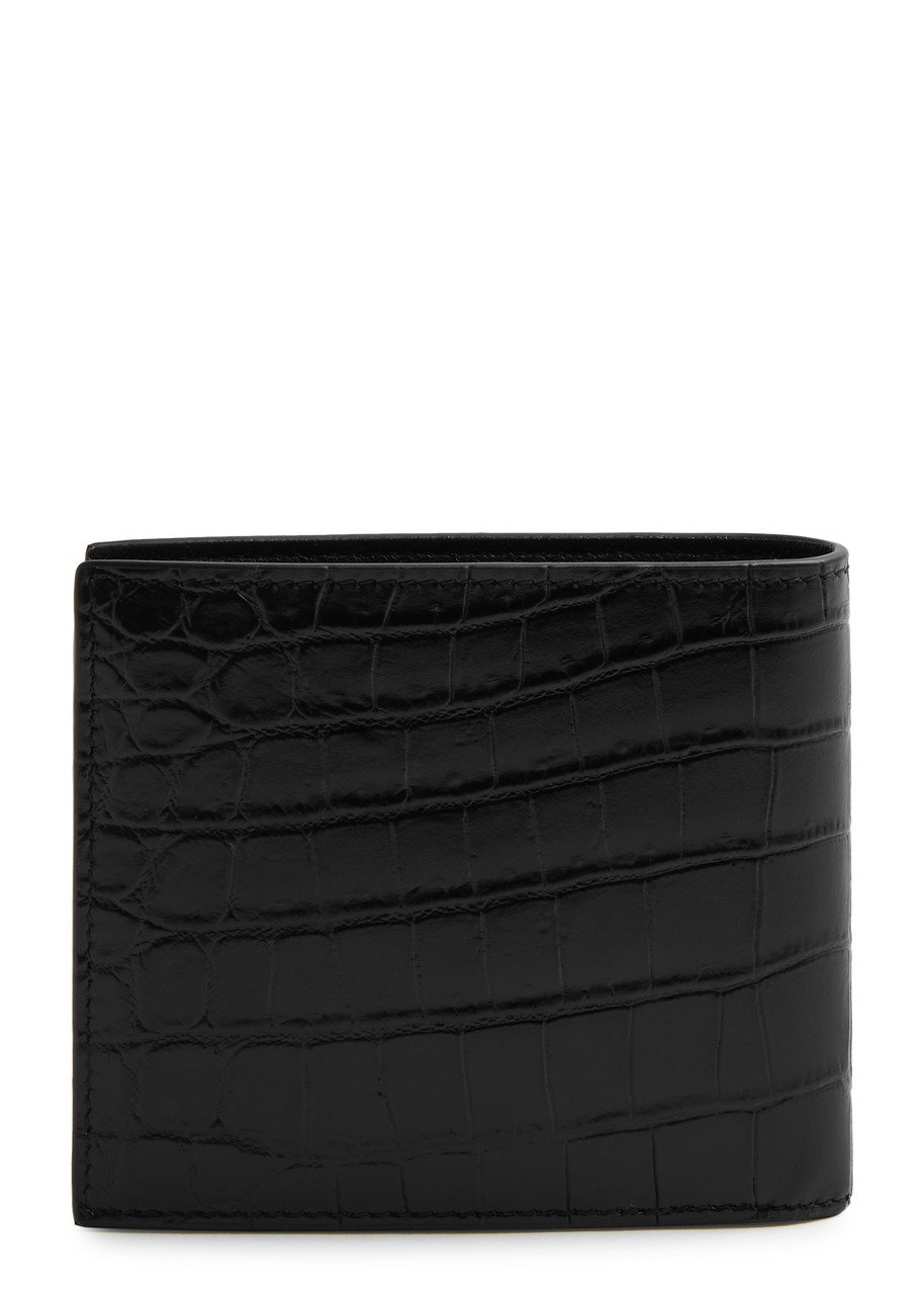 Saint Laurent Logo Crocodile-effect Leather Wallet - 2