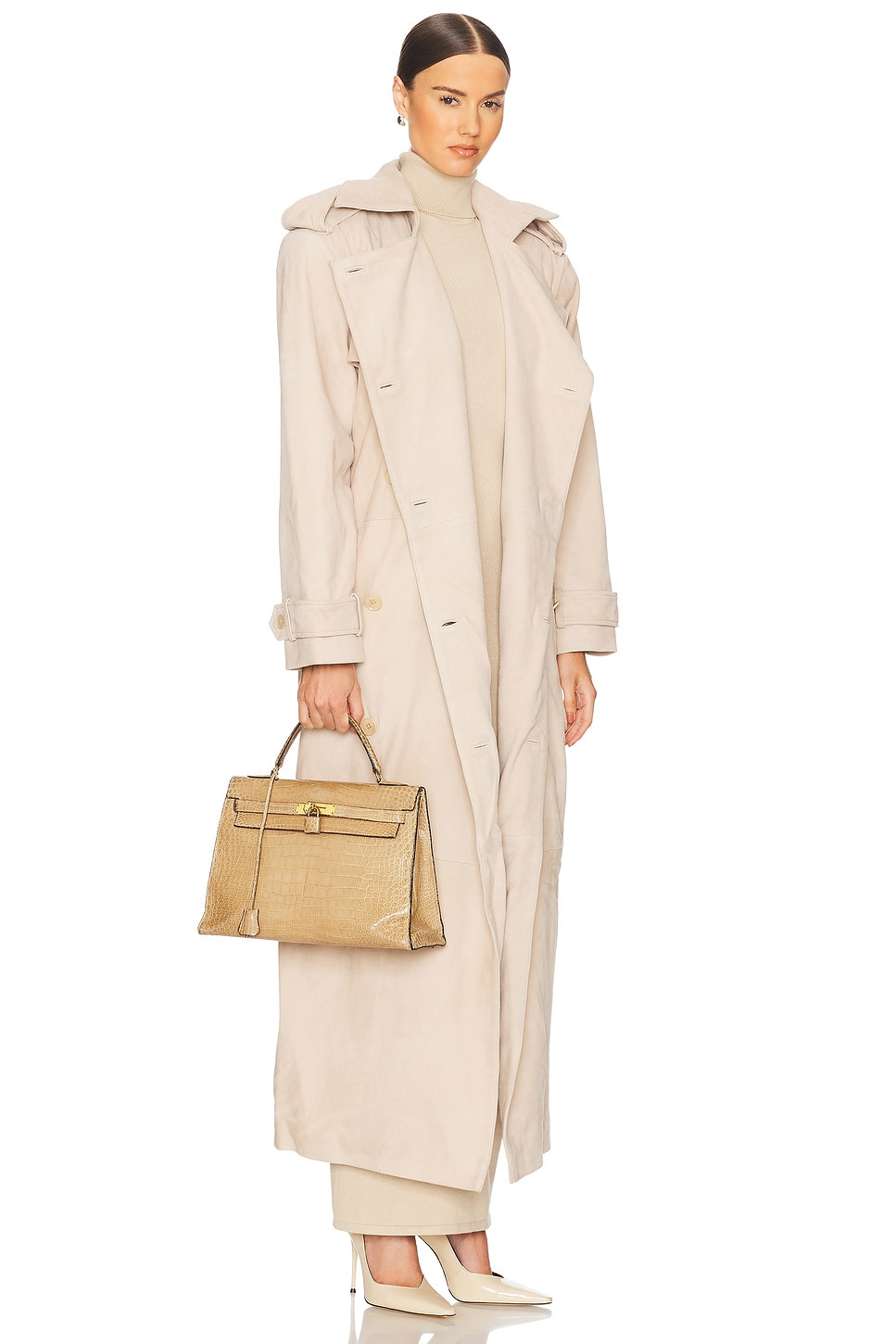 Suede Trench Coat - 4