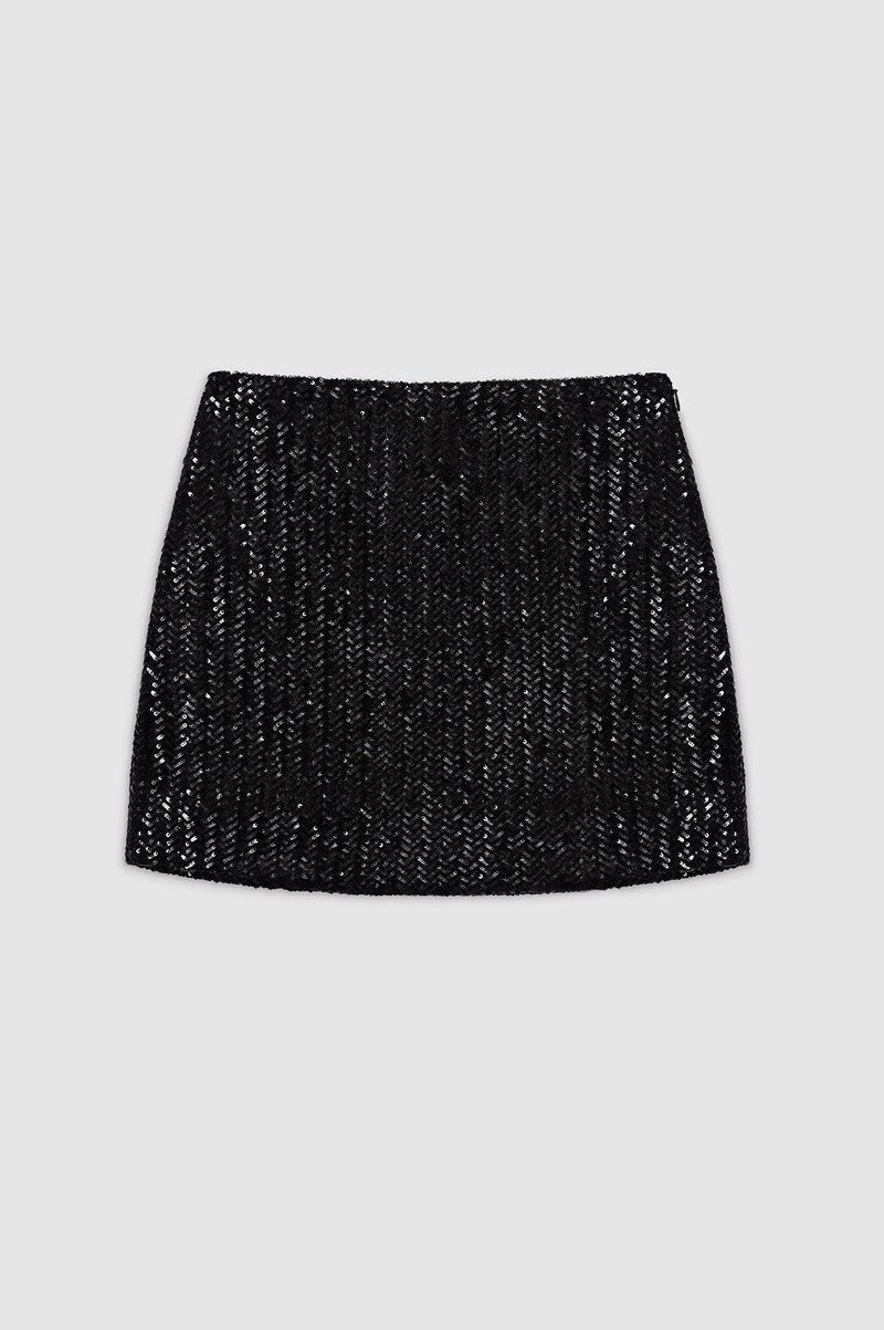 Tierra Skirt - Black Sequin - 1