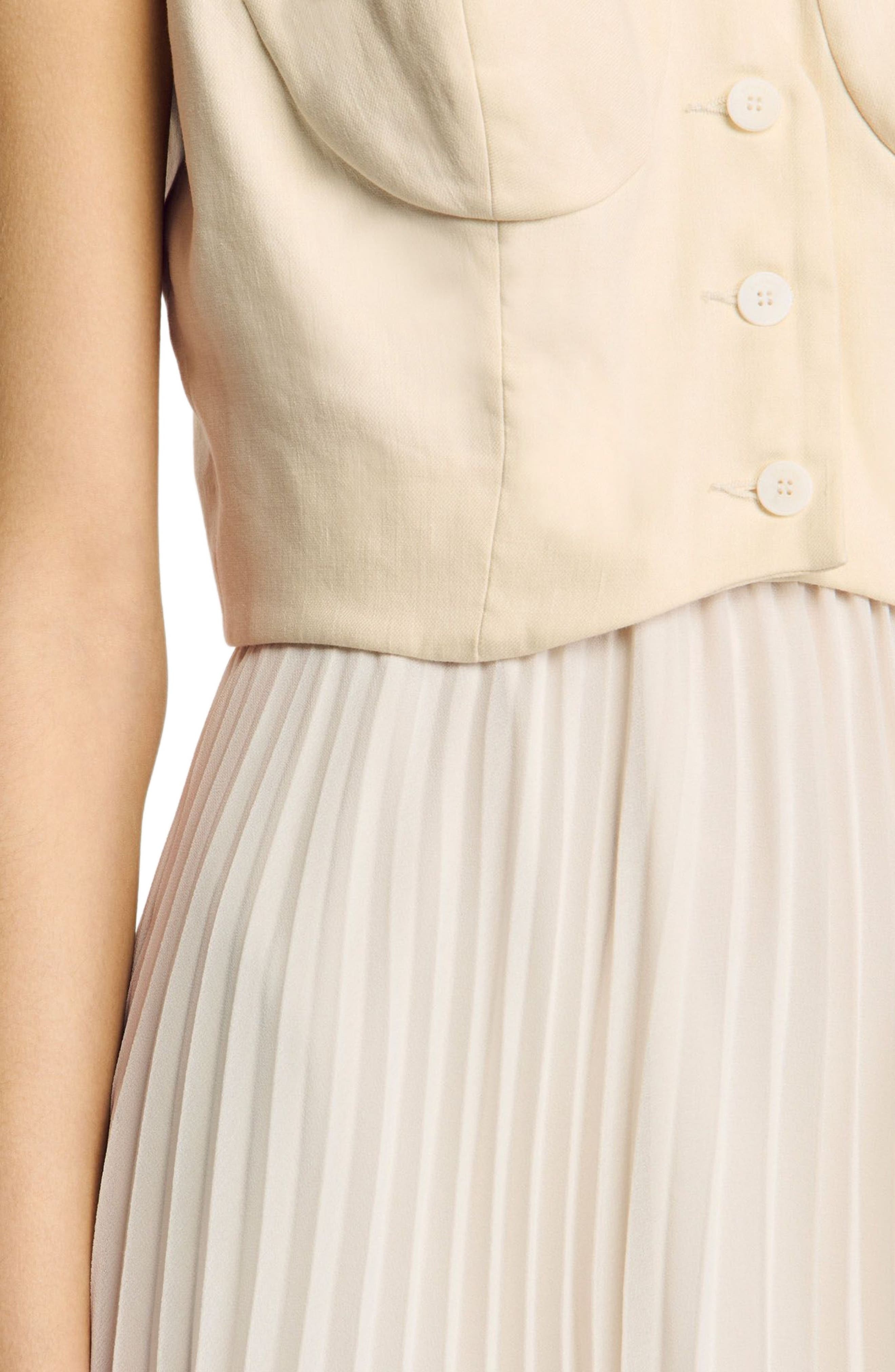 SANDRO Pleated maxi dress in Ecru at Nordstrom - 4
