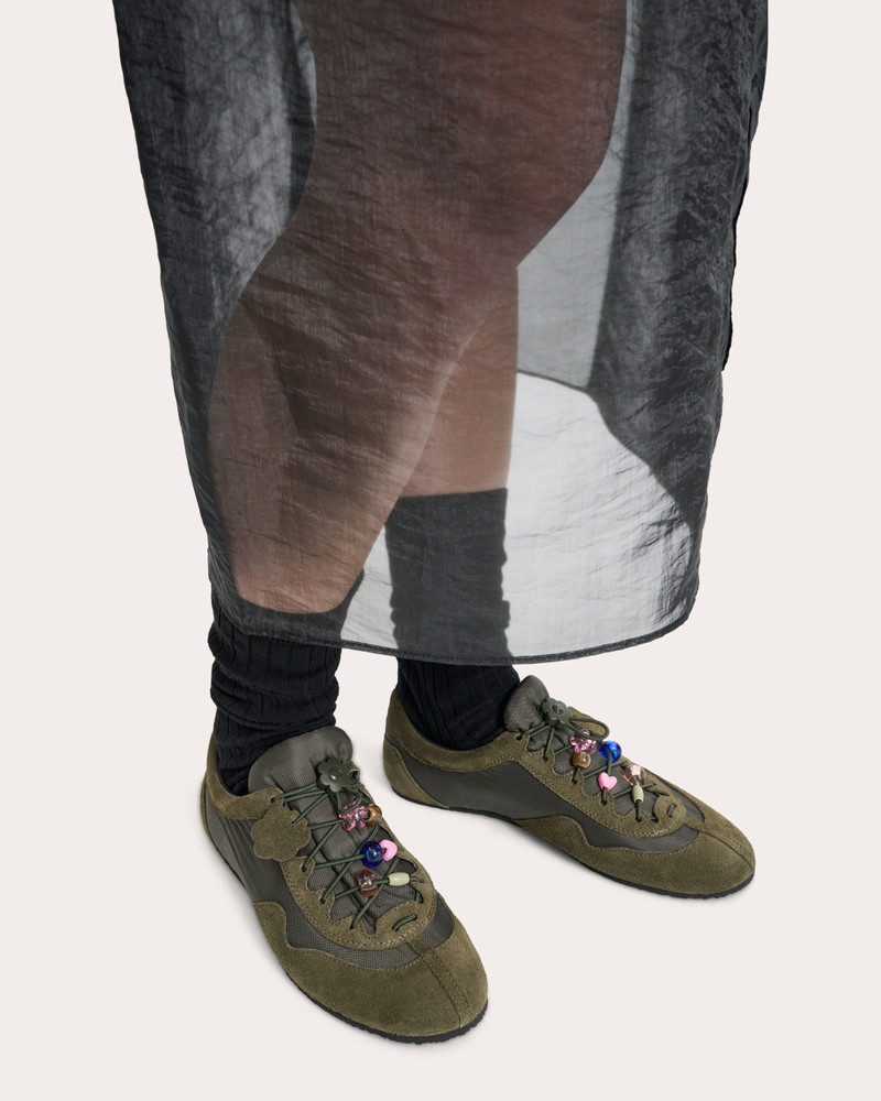 CECILIE BAHNSEN Blaise Beaded Suede Combo Sneaker outlook