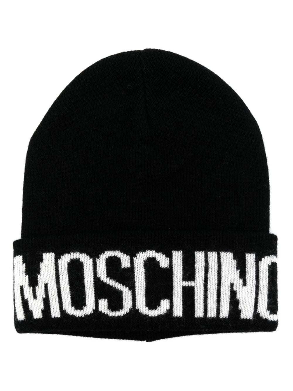 intarsia-knit logo beanie - 1