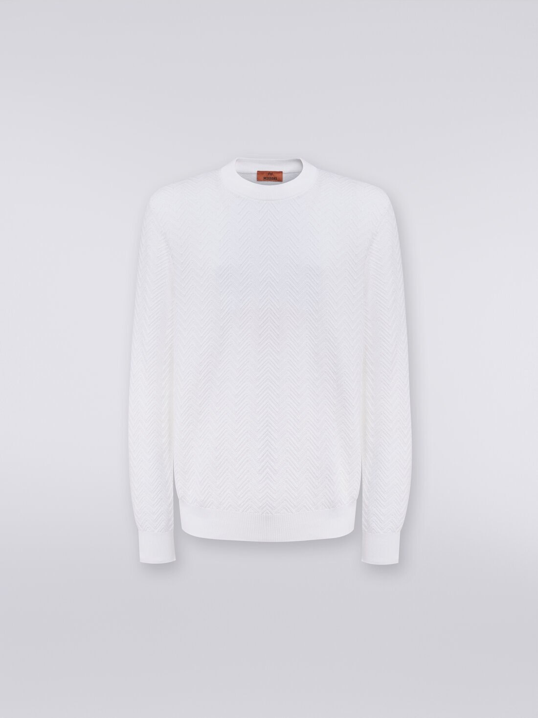 Cotton chevron crew-neck pullover - 1