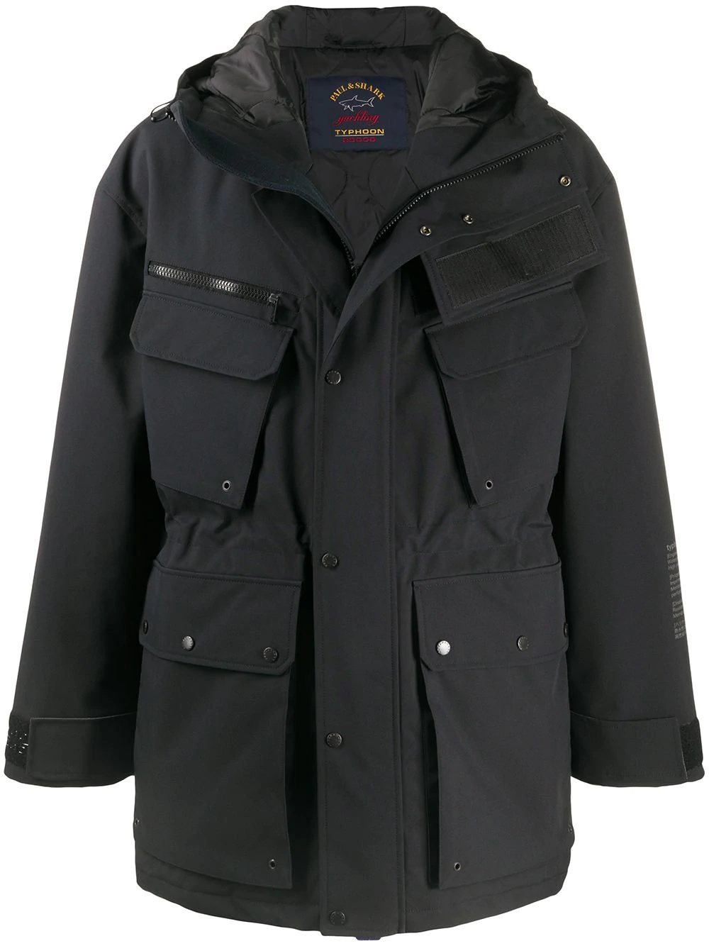 zipped hooded parka coat - 1