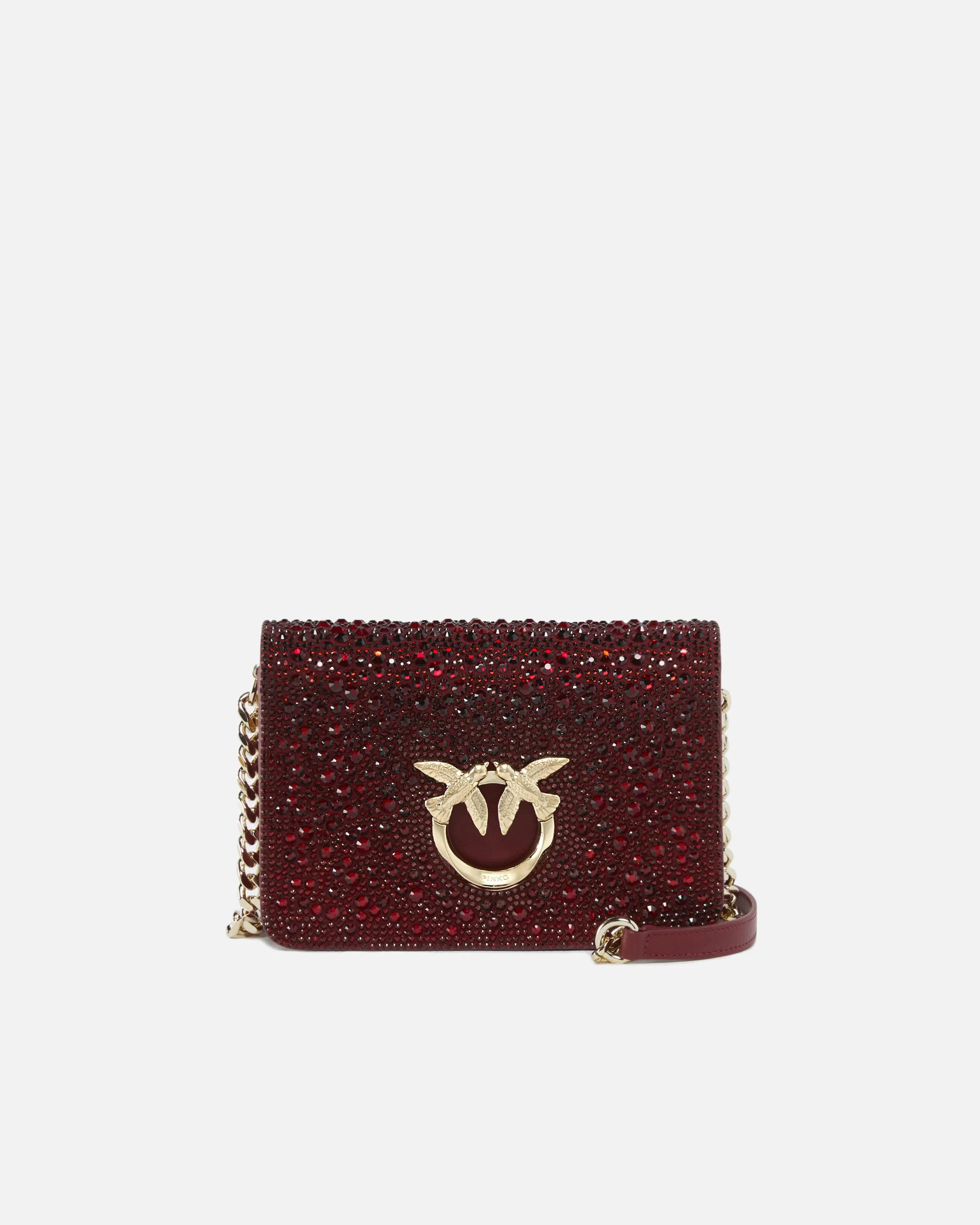 PINKO GALLERIA FULL-RHINESTONE MINI LOVE BAG CLICK - 1