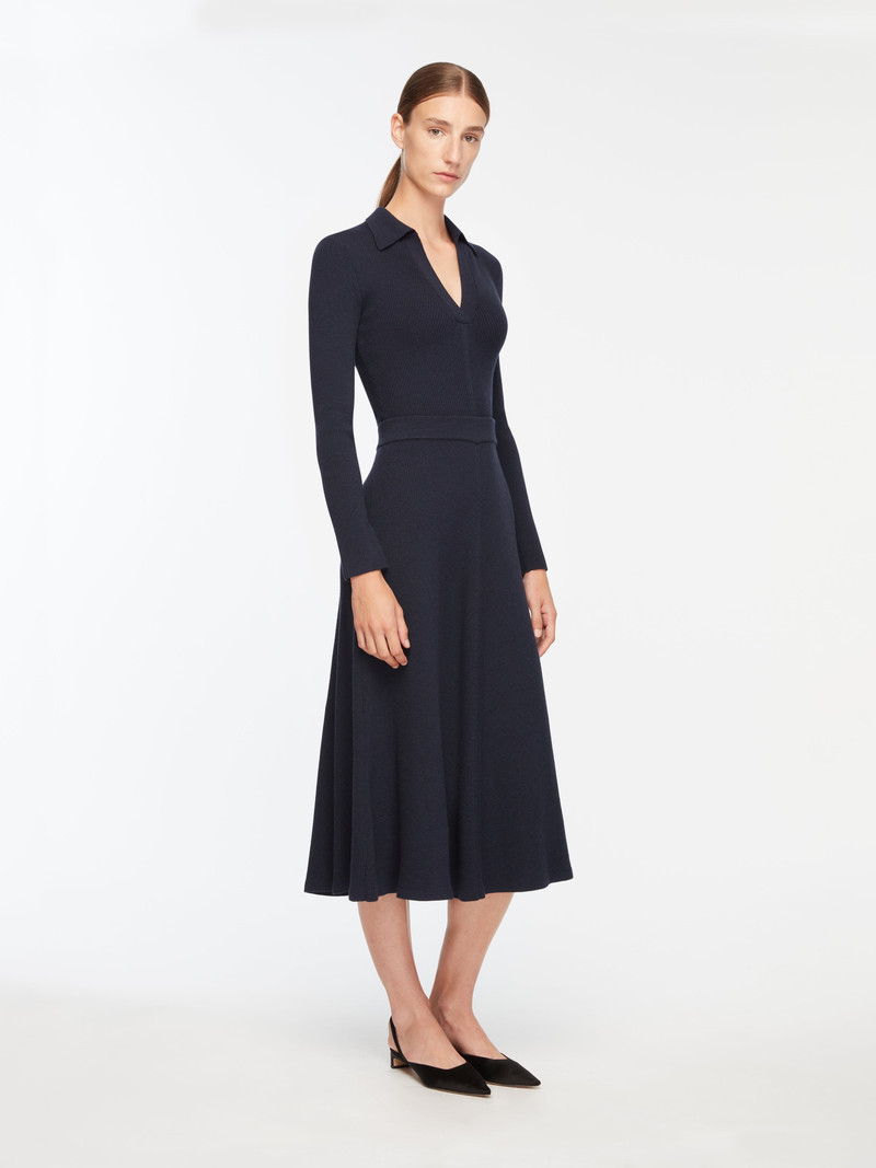 Dorian Skirt In Dark Navy Cashfeel 3