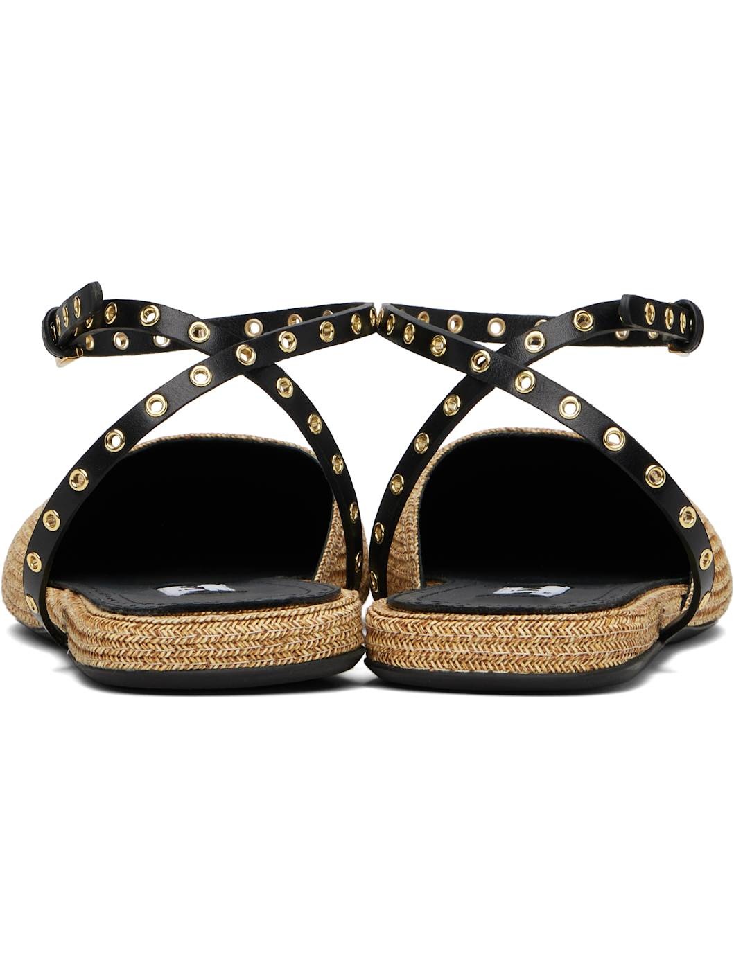 Beige Paper Straw Ballerina Flats - 2
