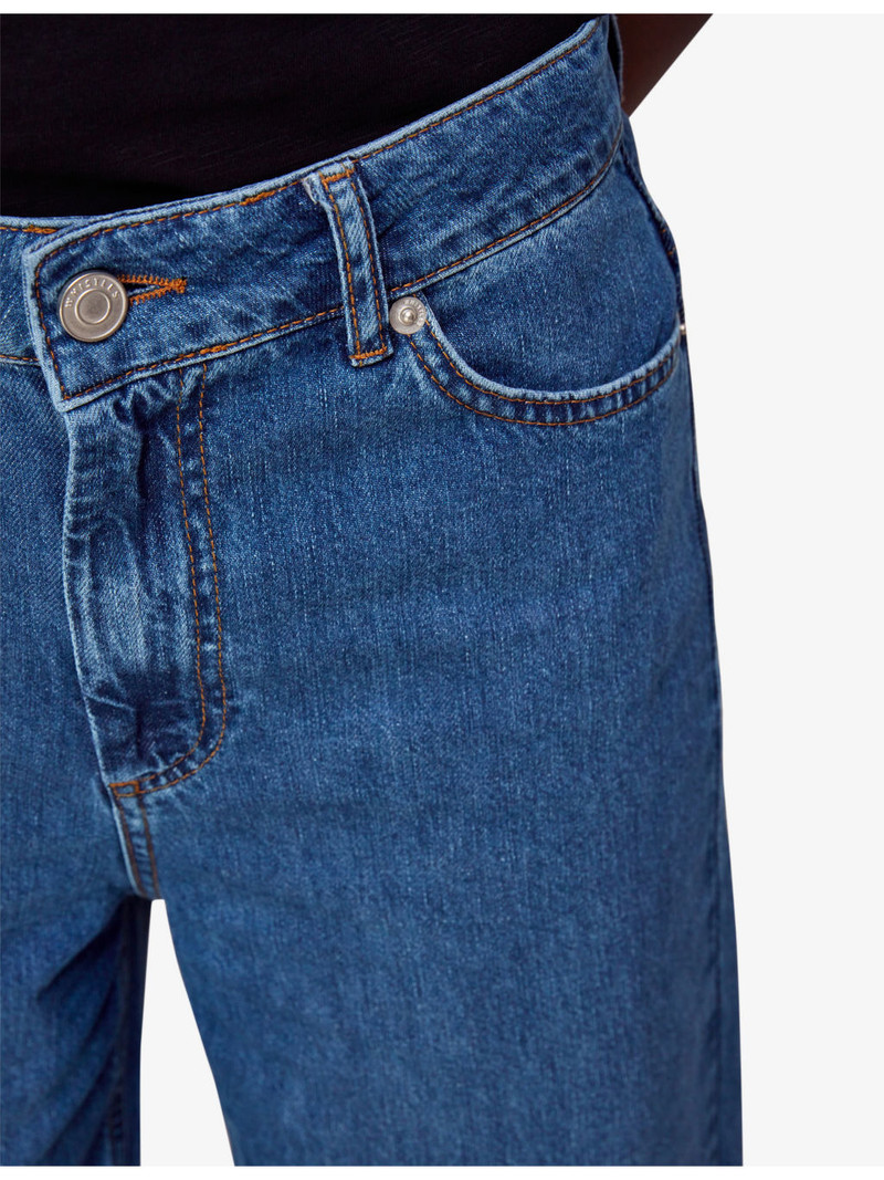 Wide-leg mid-rise cropped denim jeans 5