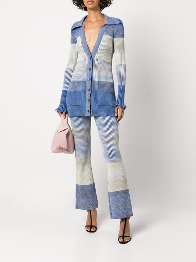 SIMKHAI Bianca gradient-knit longline cardigan outlook