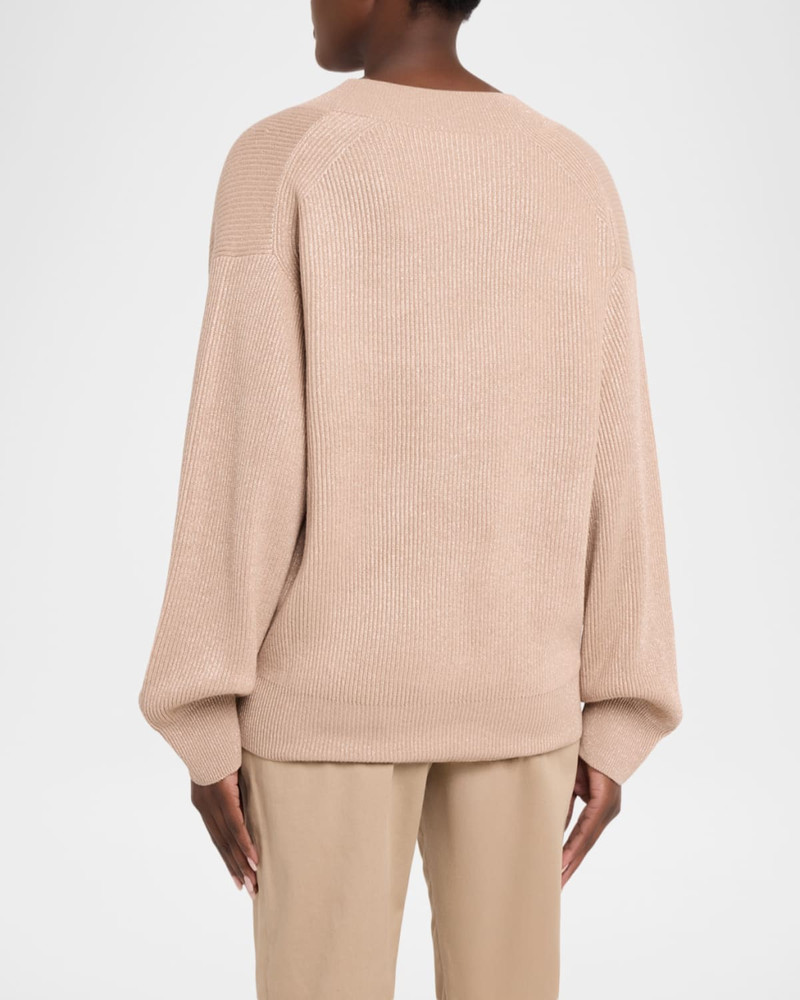 Sparkling Cashmere Oversized V-Neck Sweater 3