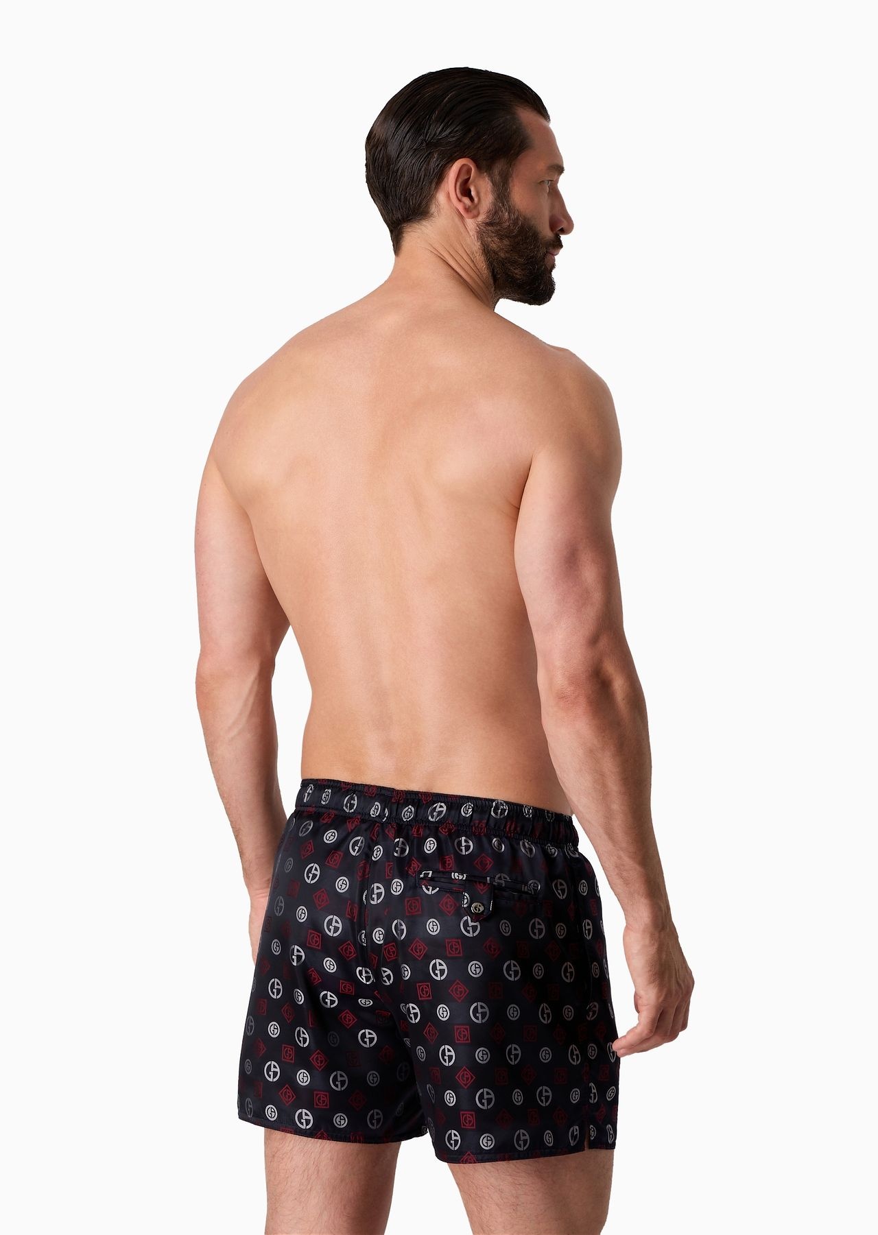 Swim trunks with an all-over logo jacquard - 3