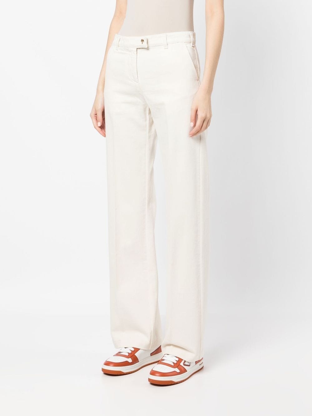 logo-plaque flared jeans - 3