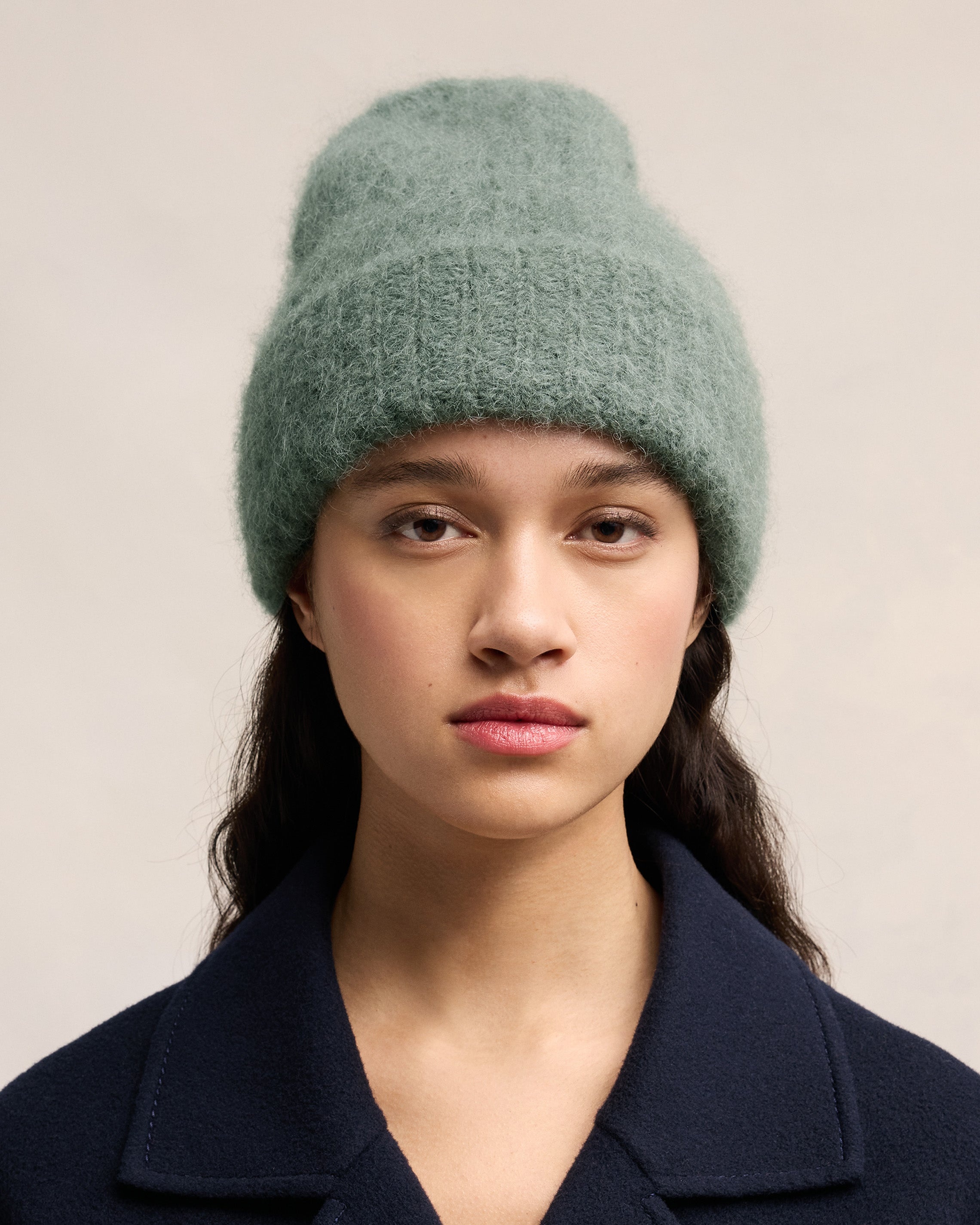 ALPACA MOHAIR RIBBED BEANIE - 2