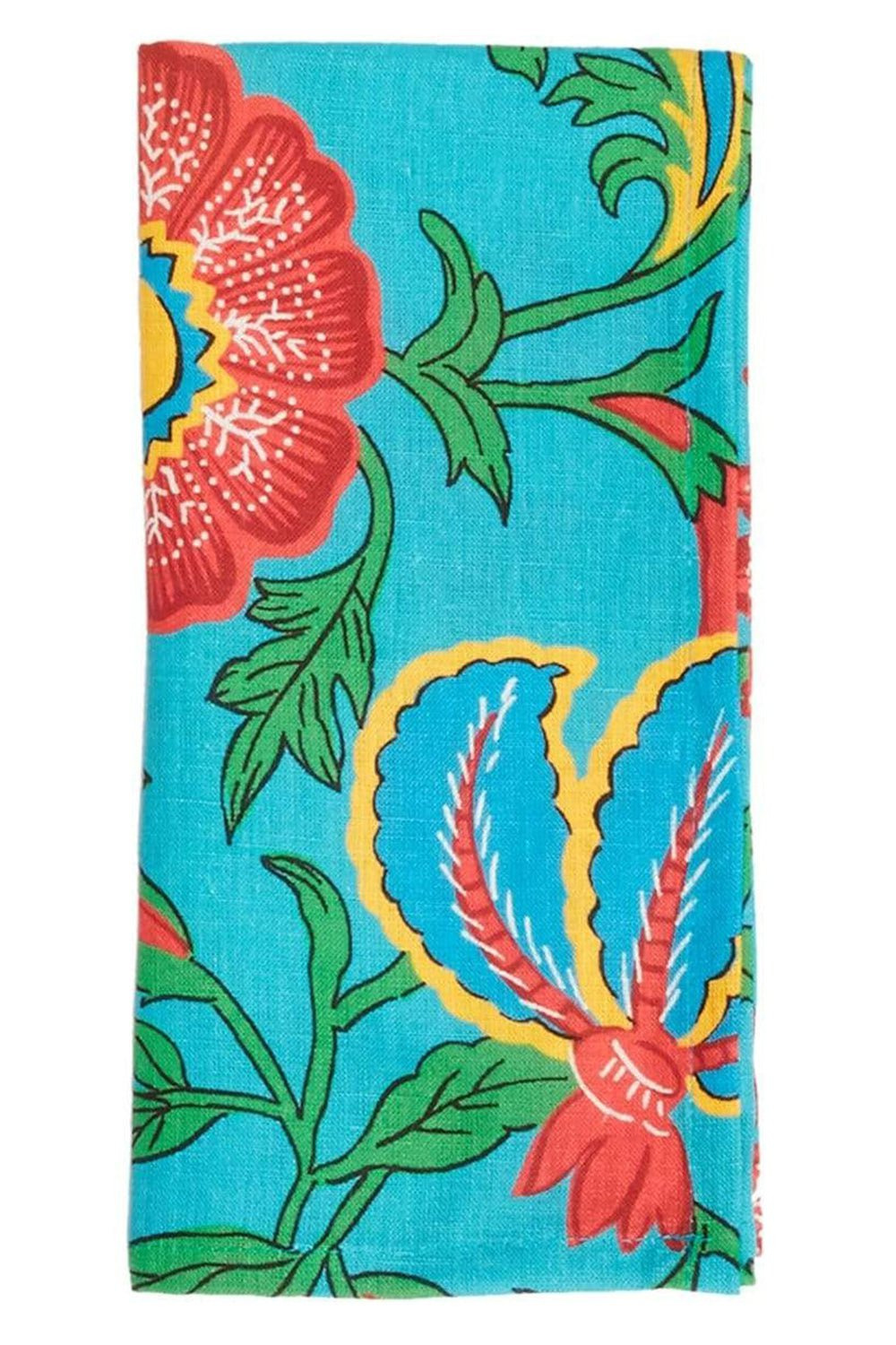 Large Napkins Set Of 6 - Dragon Flower Turchese - 2