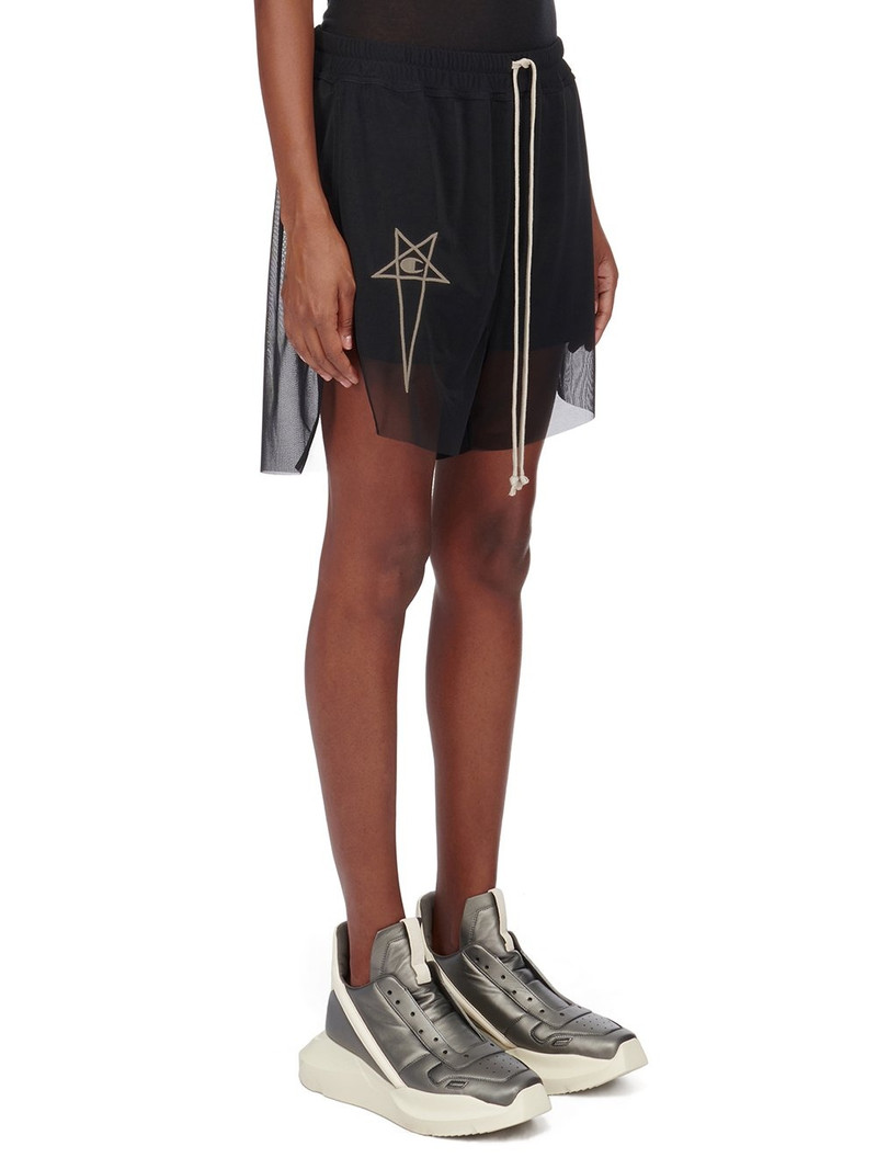 Rick Owens Black Champion Edition Dolphin Shorts outlook