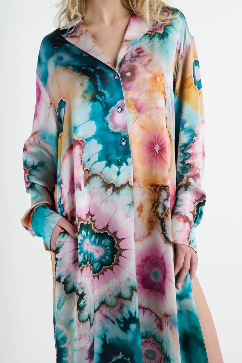SILK TIE DYE CAFTAN 3