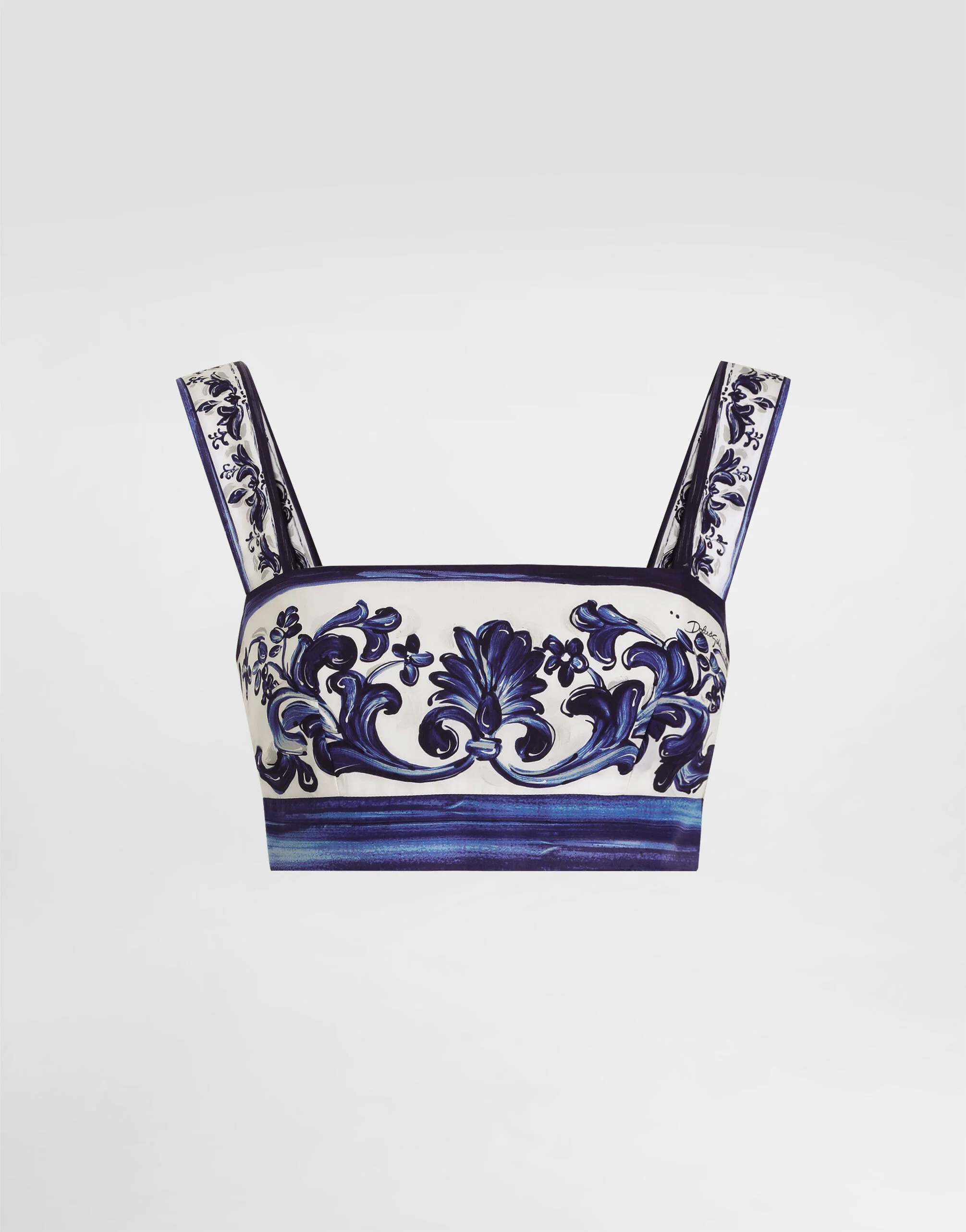 Majolica-print poplin top - 1