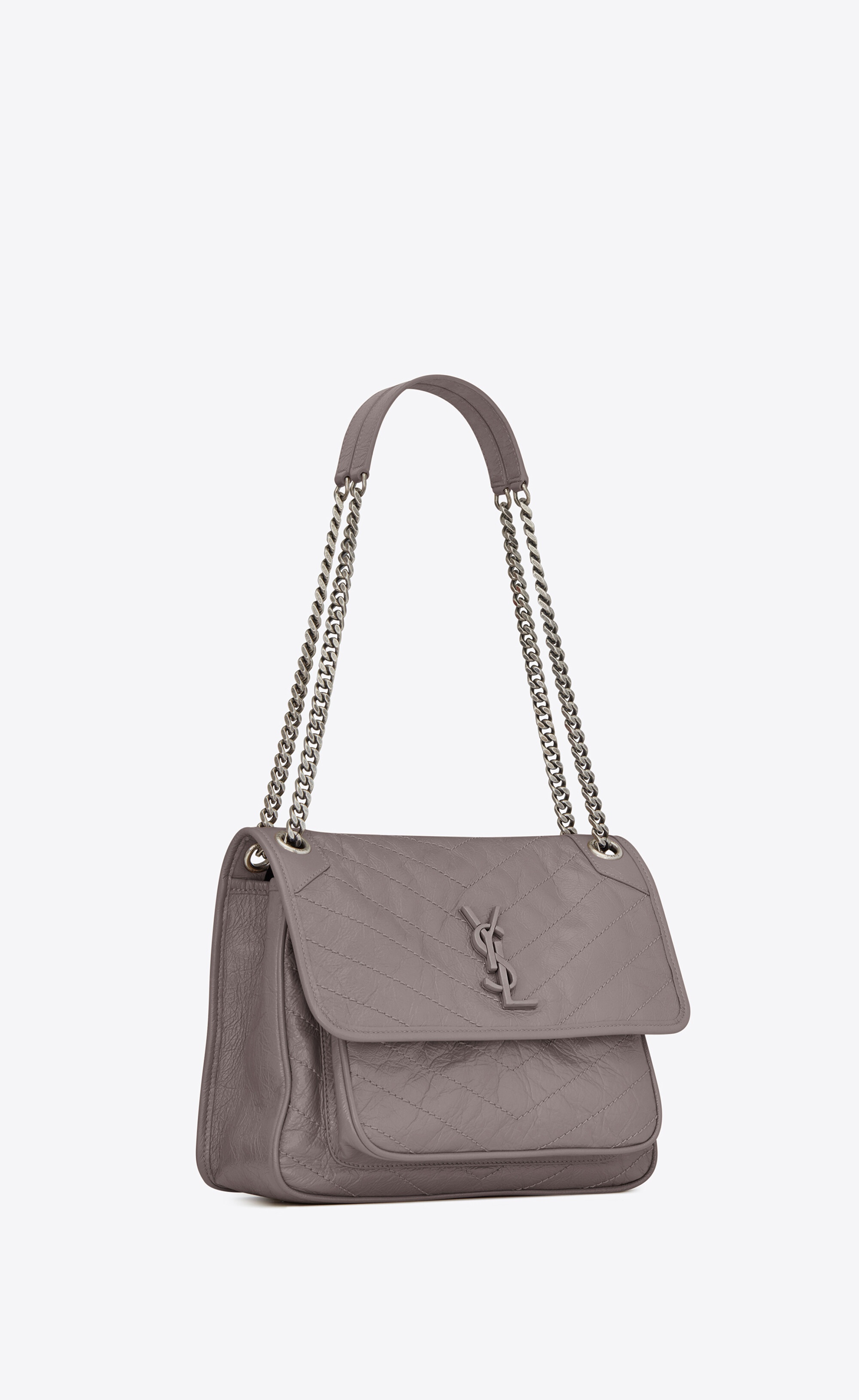 niki medium chain bag in crinkled vintage leather - 7