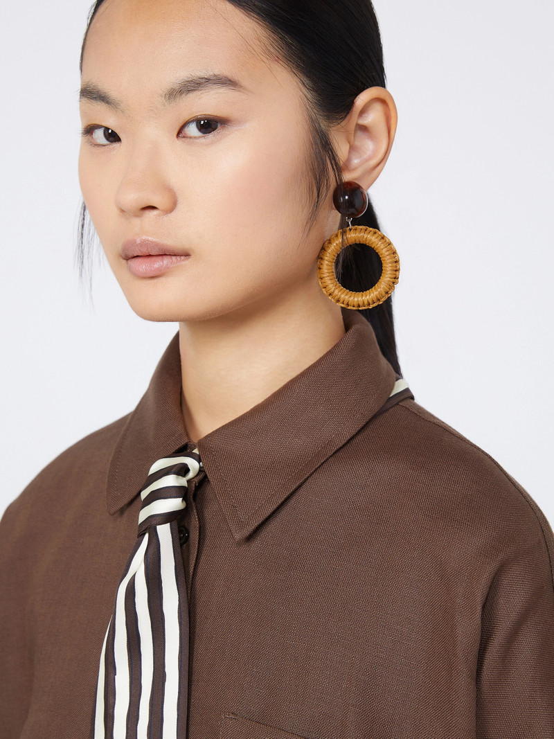 RANCH Raffia and resin earrings - CARAMEL 3