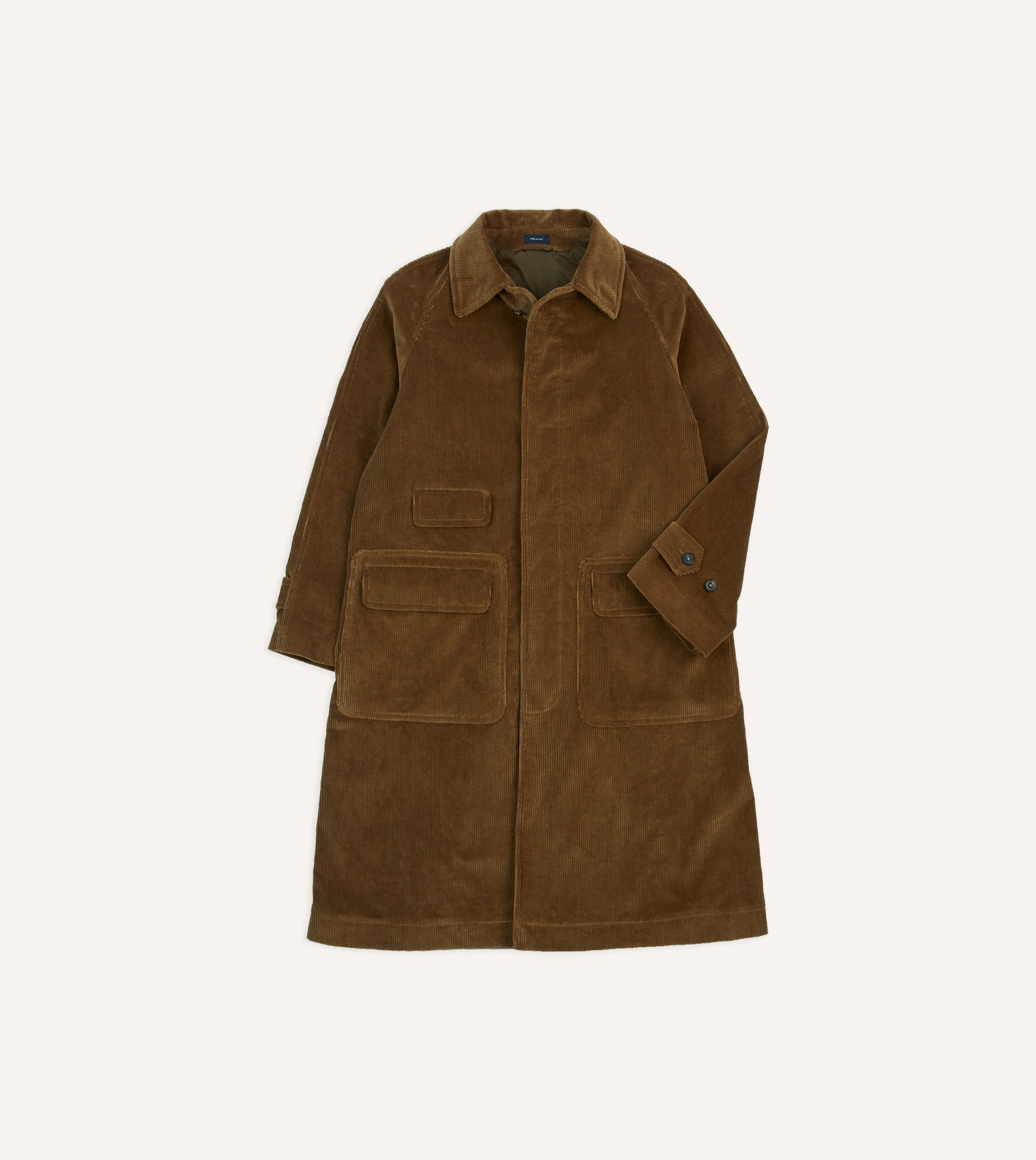 Tan Corduroy Raglan Coat - 1