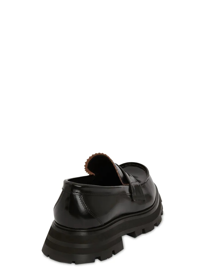 45MM BRUSHED LEATHER LOAFERS - 5