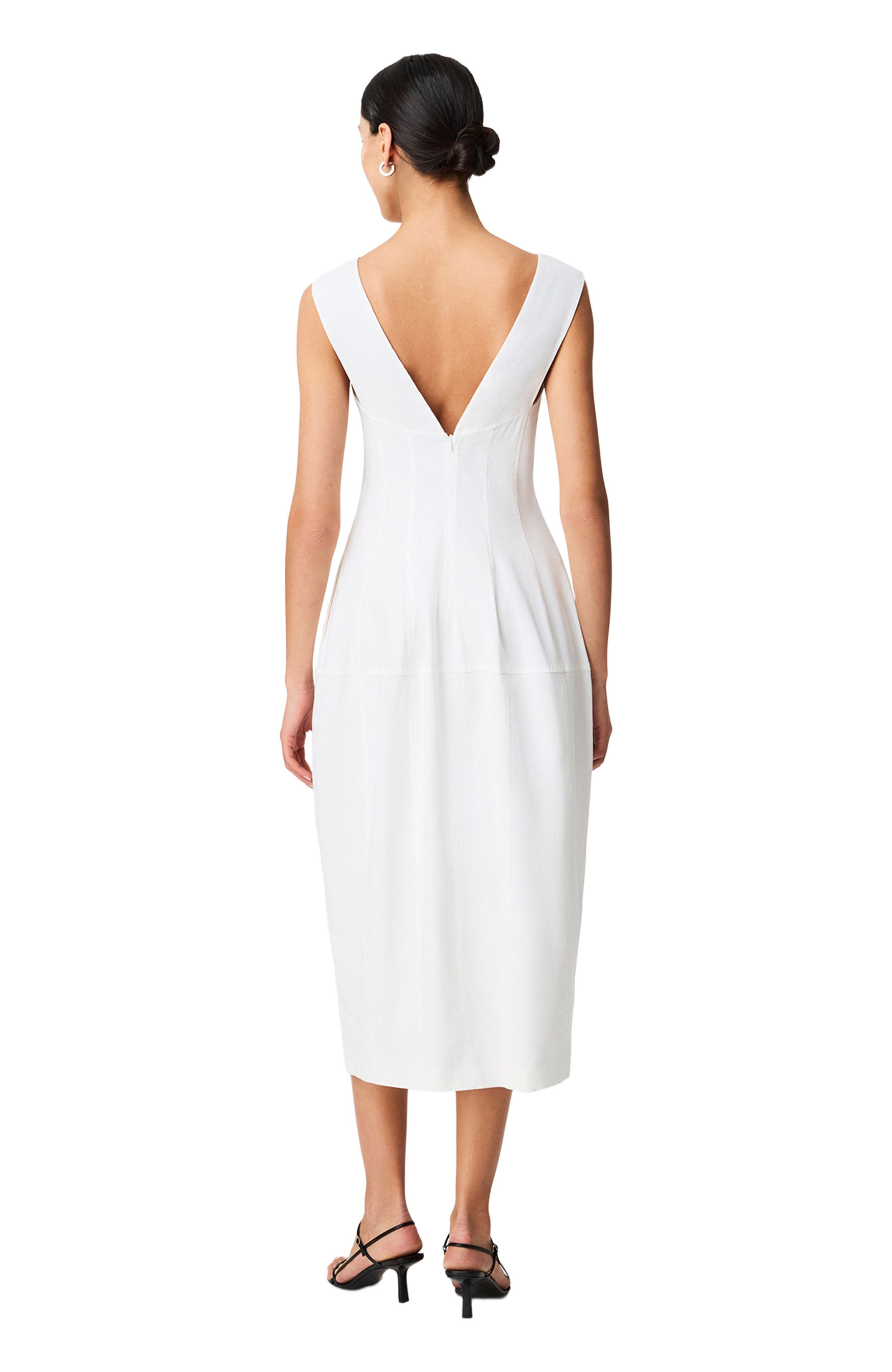 Another Tomorrow Seamed Dress in Off White at Nordstrom - 4