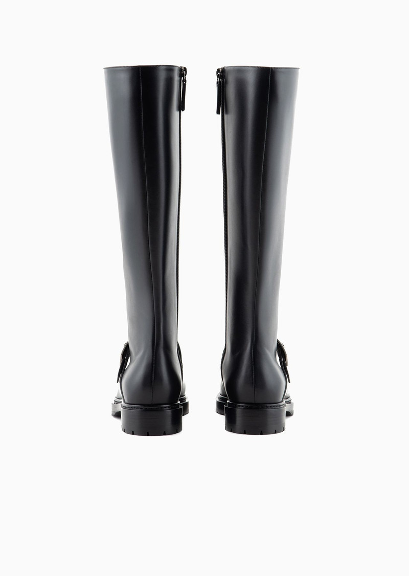 Leather boots with a strap 3