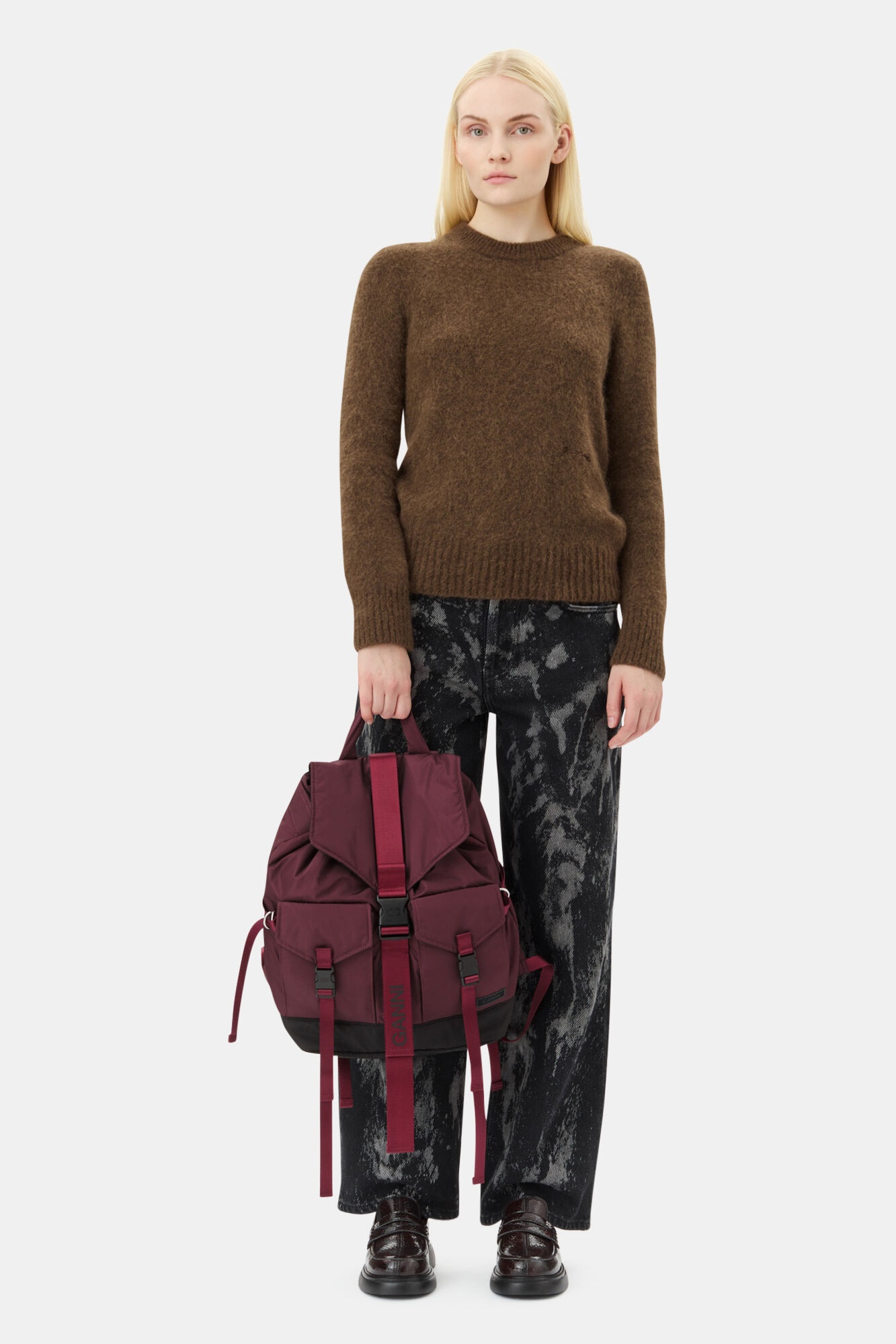 DARK BURGUNDY TECH BACKPACK - 3
