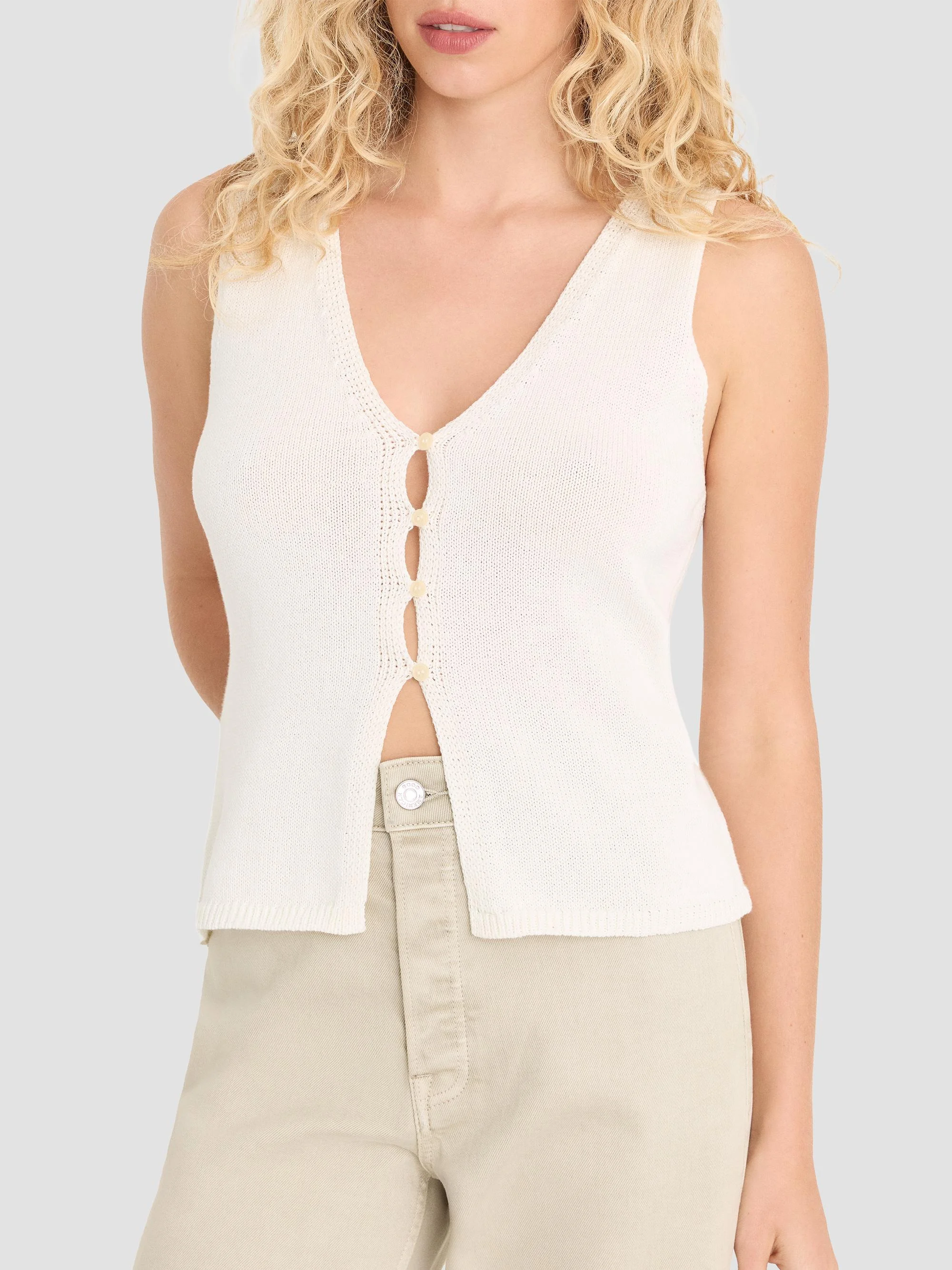 Women's The Knit Vest - White - 1