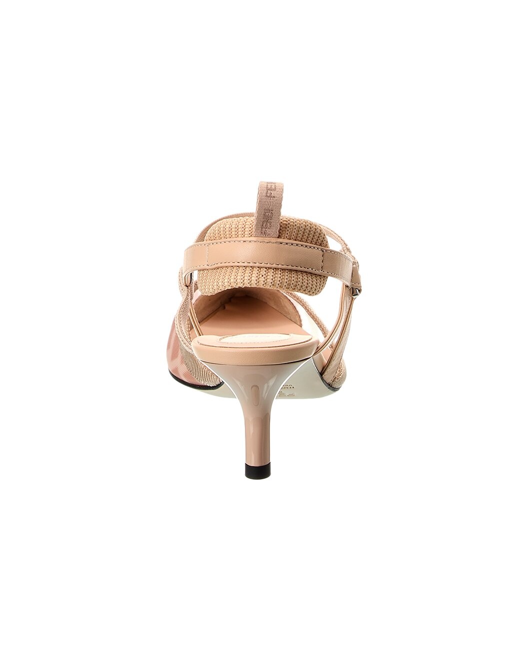 FENDI Colibri Lite FF Mesh & Leather Slingback Pump - 3
