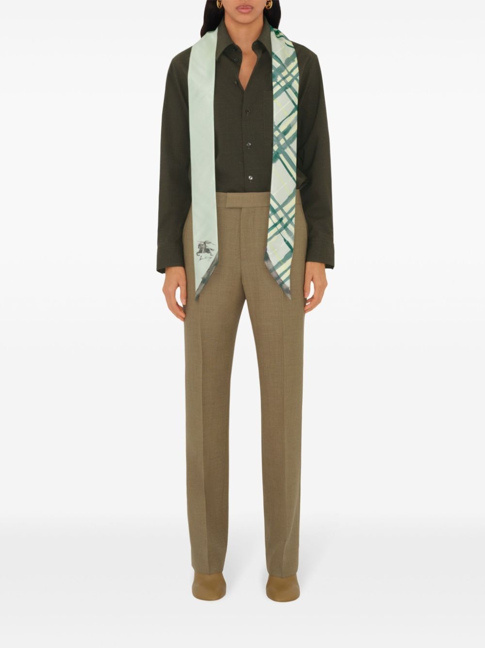 check silk scarf - 3