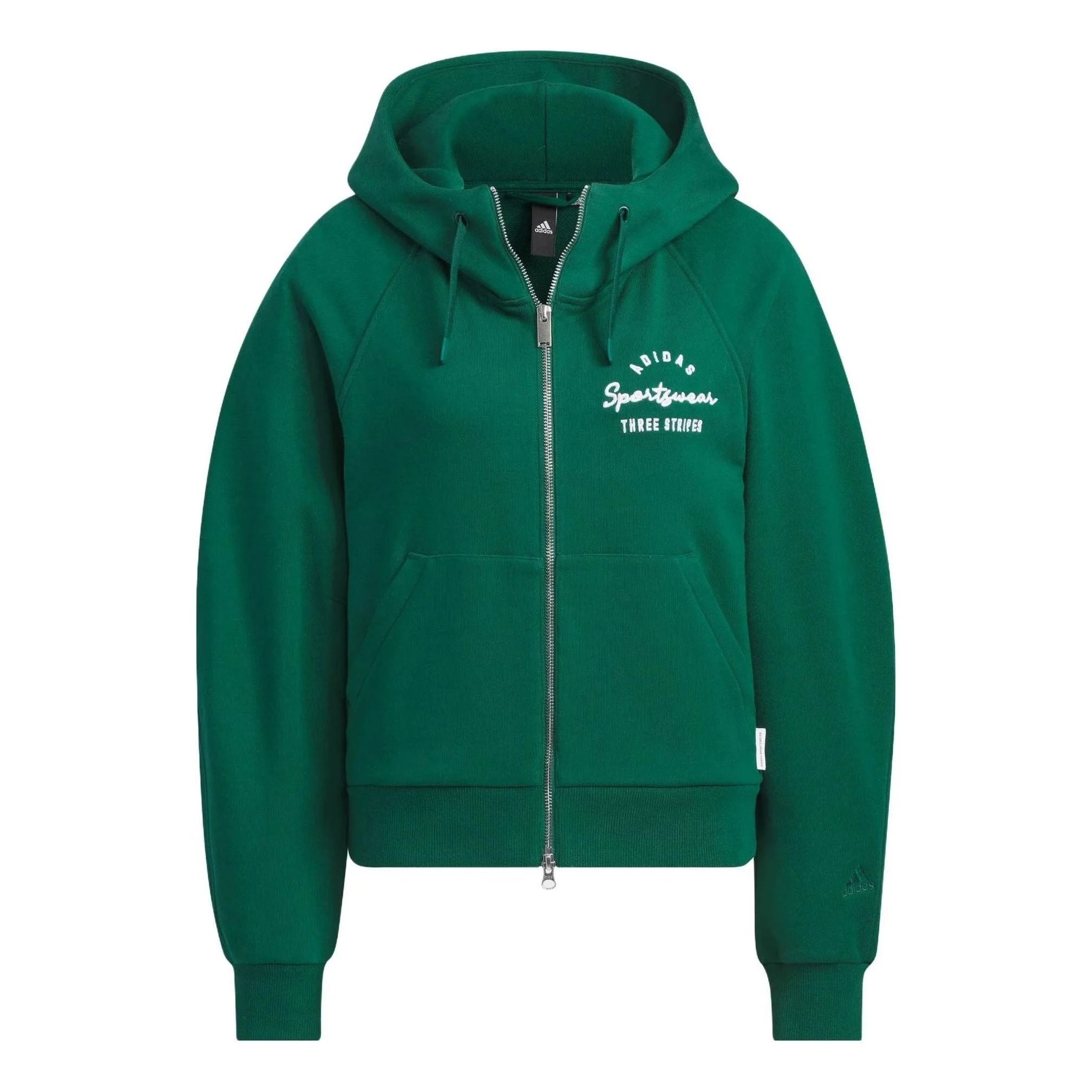 (WMNS) adidas Verbiage Full-Zip Hoodies 'Green' IZ4569 - 1