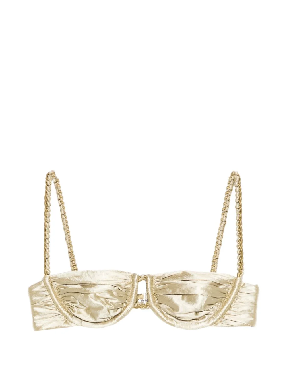 ruched weave bikini top - 1