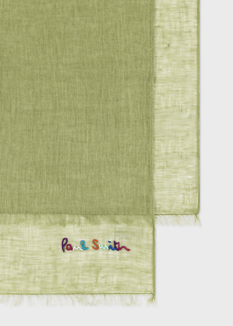 Paul Smith 'Love' Embroidered Linen Scarf outlook
