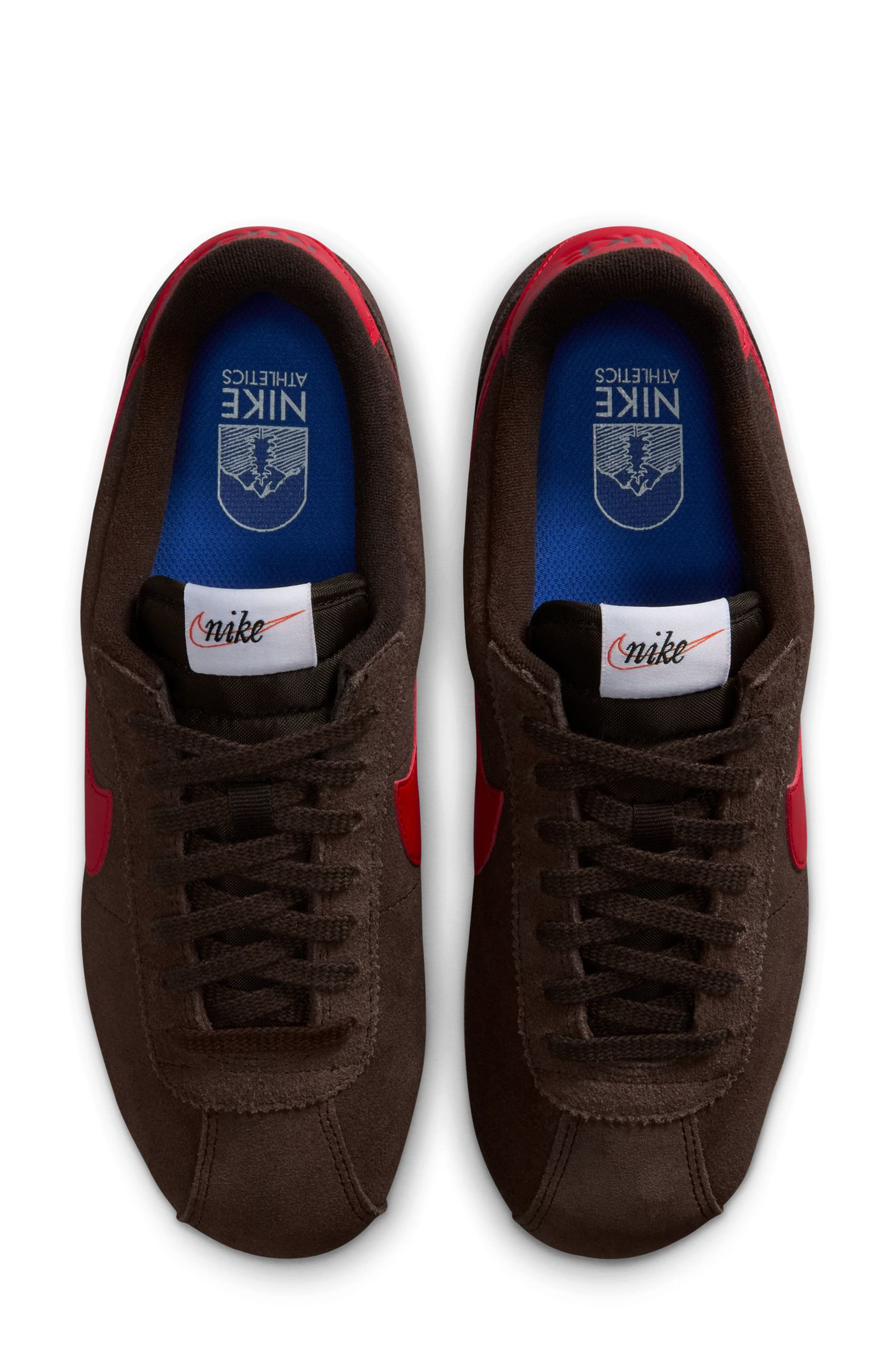 Nike Cortez Suede Sneaker in Velvet Brown/Red/Sail at Nordstrom - 3