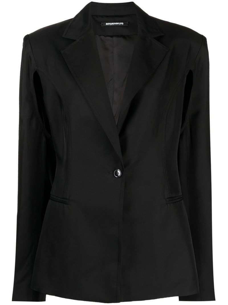 cut-out single-breasted blazer 1