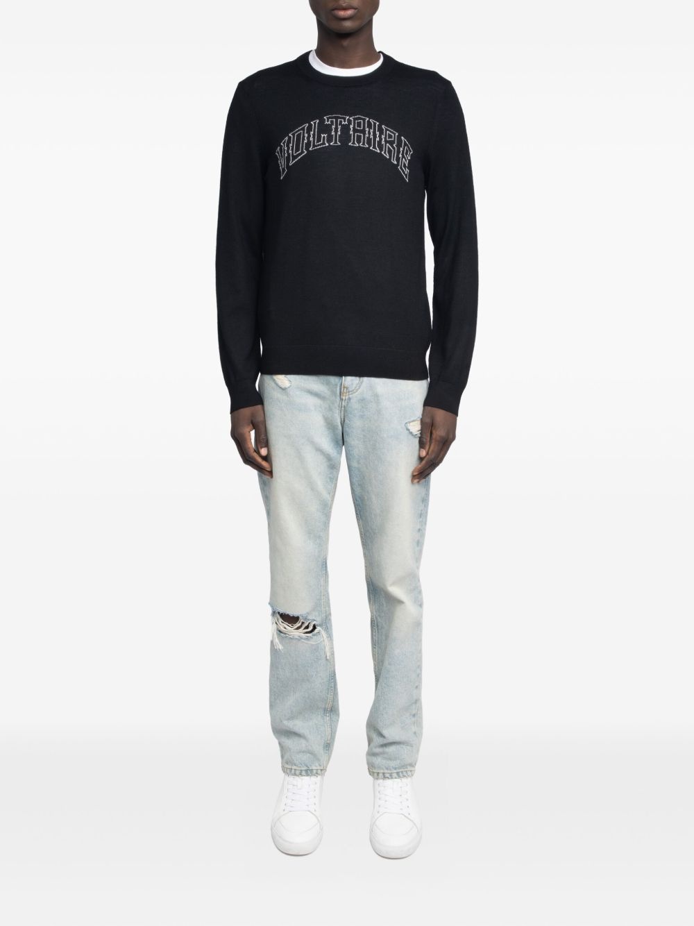 logo wool sweater - 2