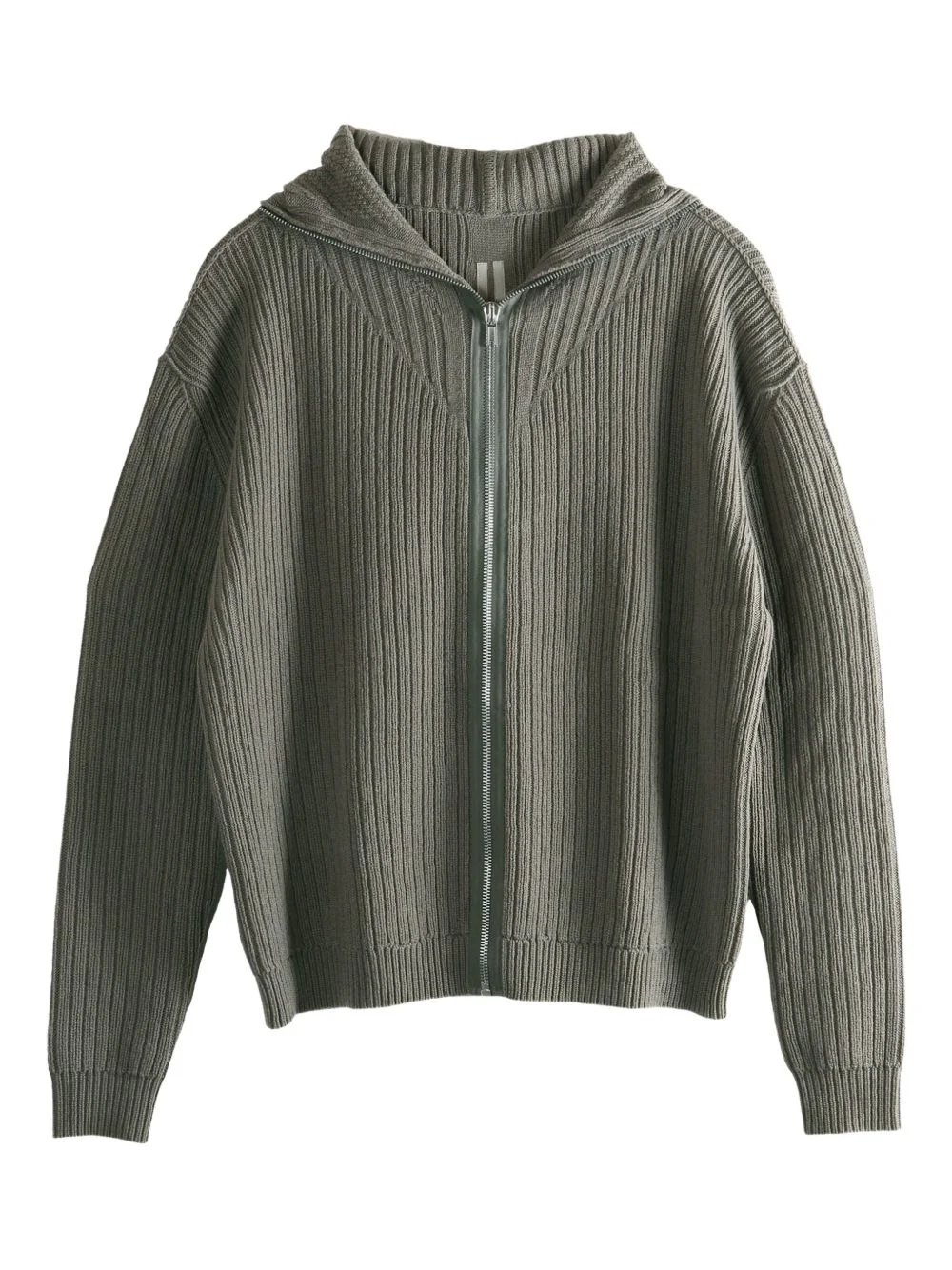ribbed zip-up hoodie - 1