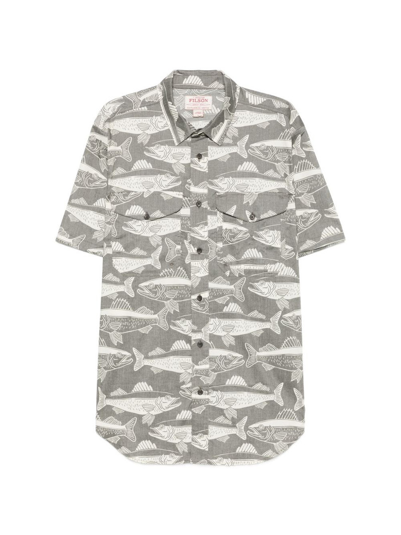 Twin Lakes fish-pattern short-sleeve shirt 1