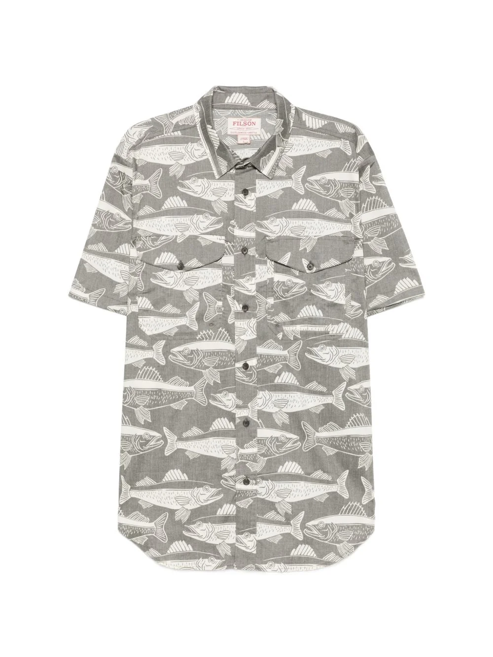 Twin Lakes fish-pattern short-sleeve shirt - 1