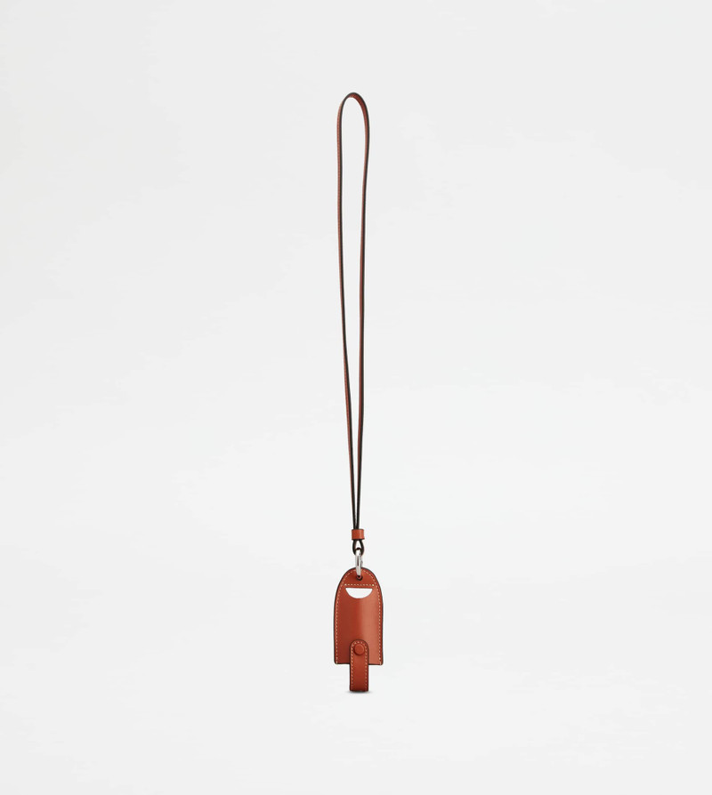 NECK LIPSTICK HOLDER IN LEATHER - ORANGE 1
