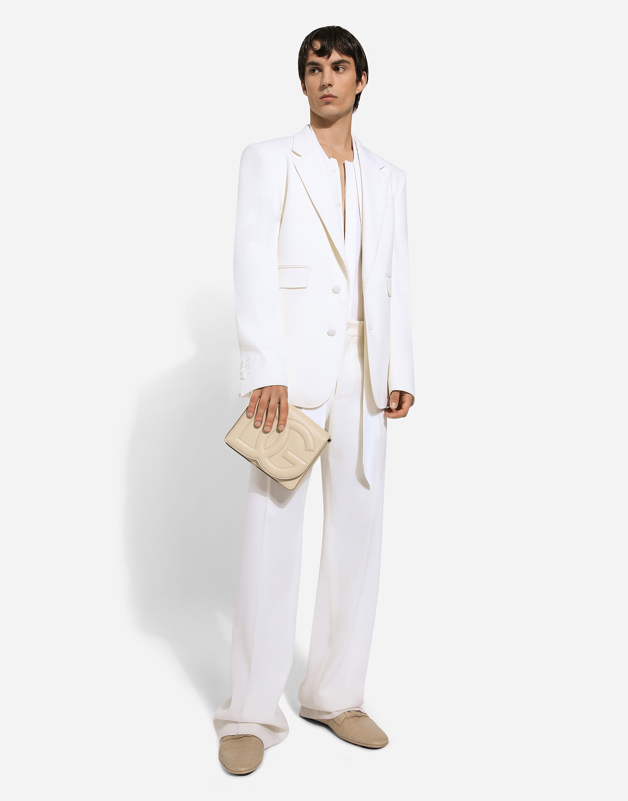 Crepe de chine silk shirt with scarf detail - 6