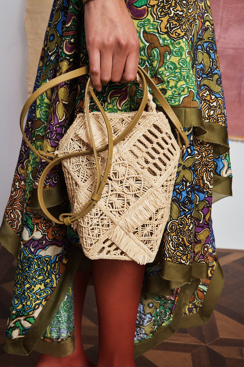 ALÉMAIS Raffia Macrame Bucket Bag outlook