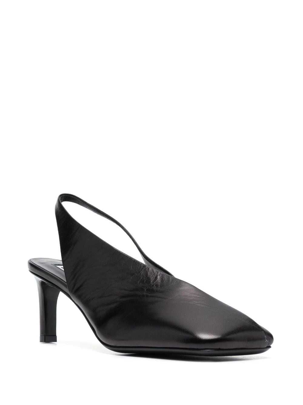75mm square-toe leather pumps - 2