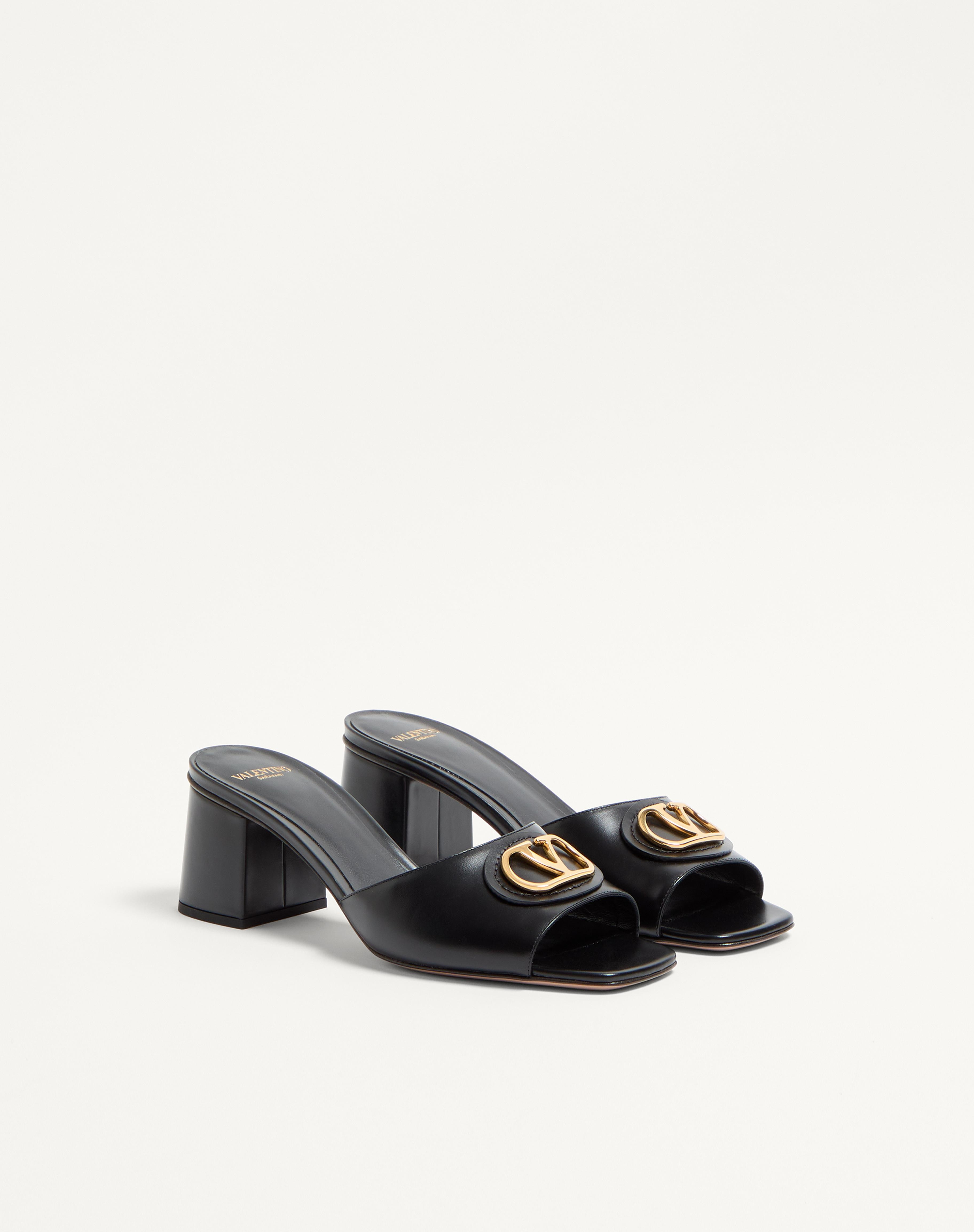 VLOGO SIGNATURE SLIDE SANDAL IN CALFSKIN 60MM - 3