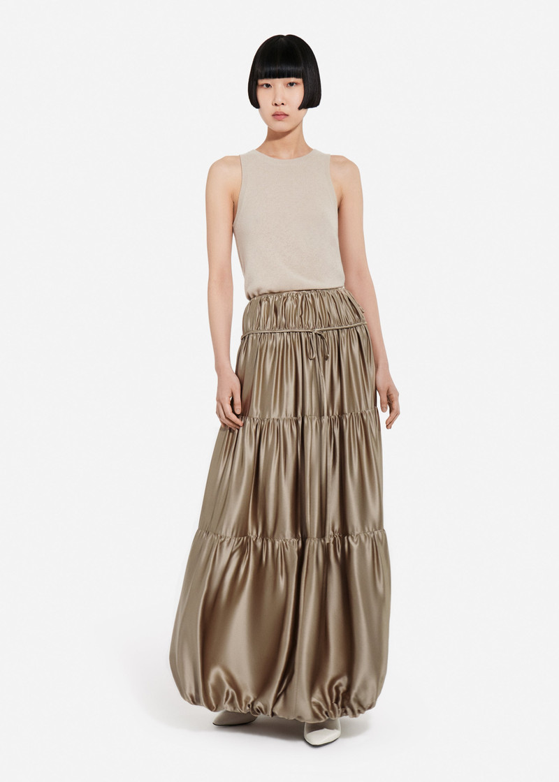 CO Soft Gathered Bubble Skirt in Silk Charmeuse outlook